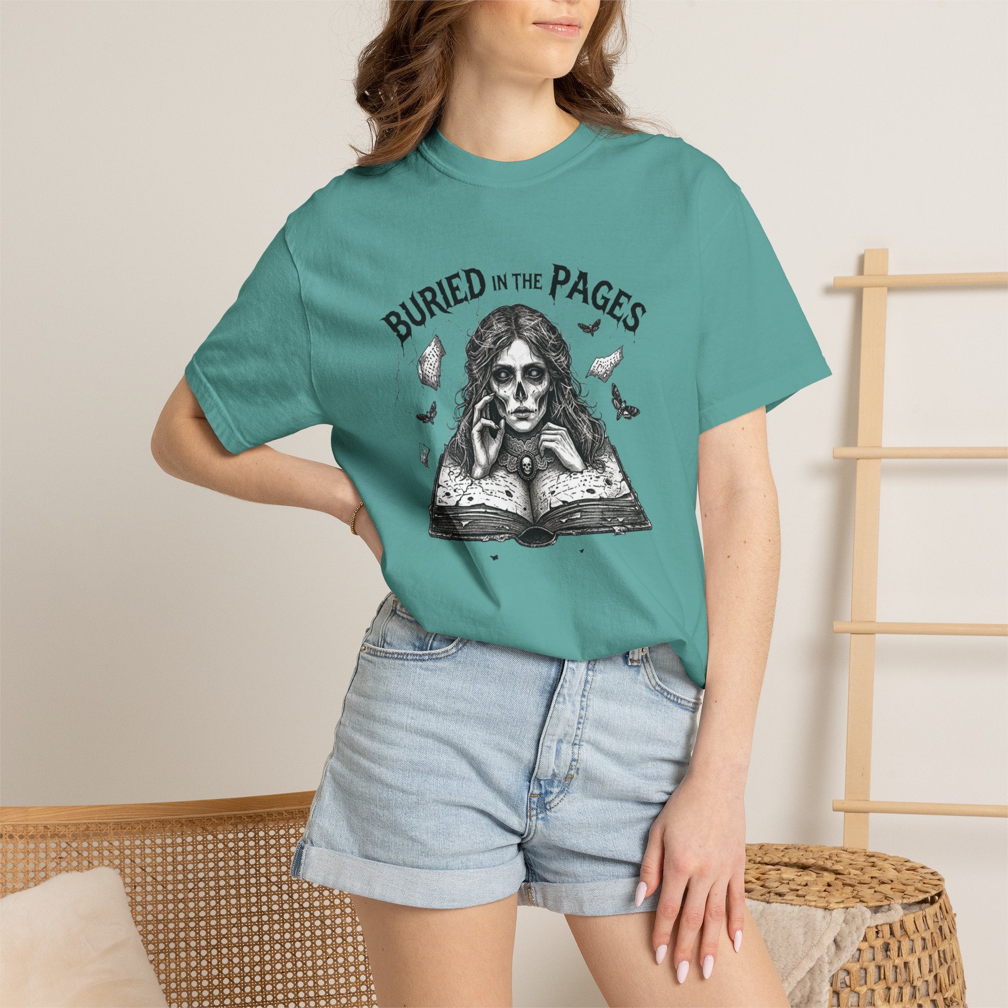 Buried in the Pages T-Shirt — Gothic Booklover Graphic Tee