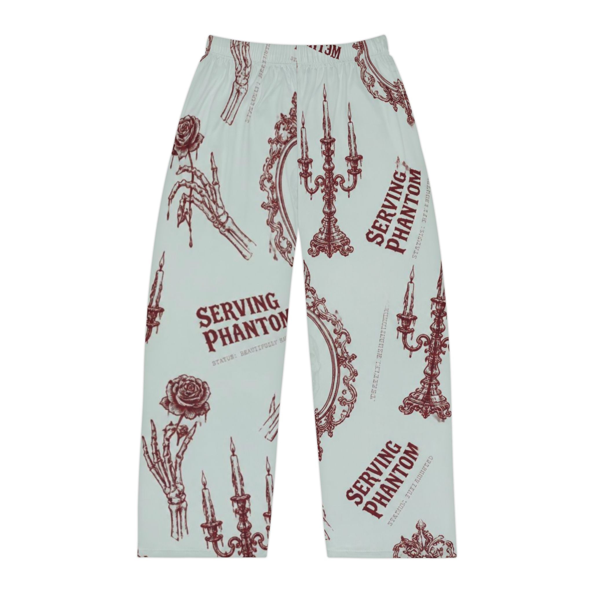 Serving Phantom Parlor Pajama Pants — Vintage Mirror & Candelabra All-Over Print