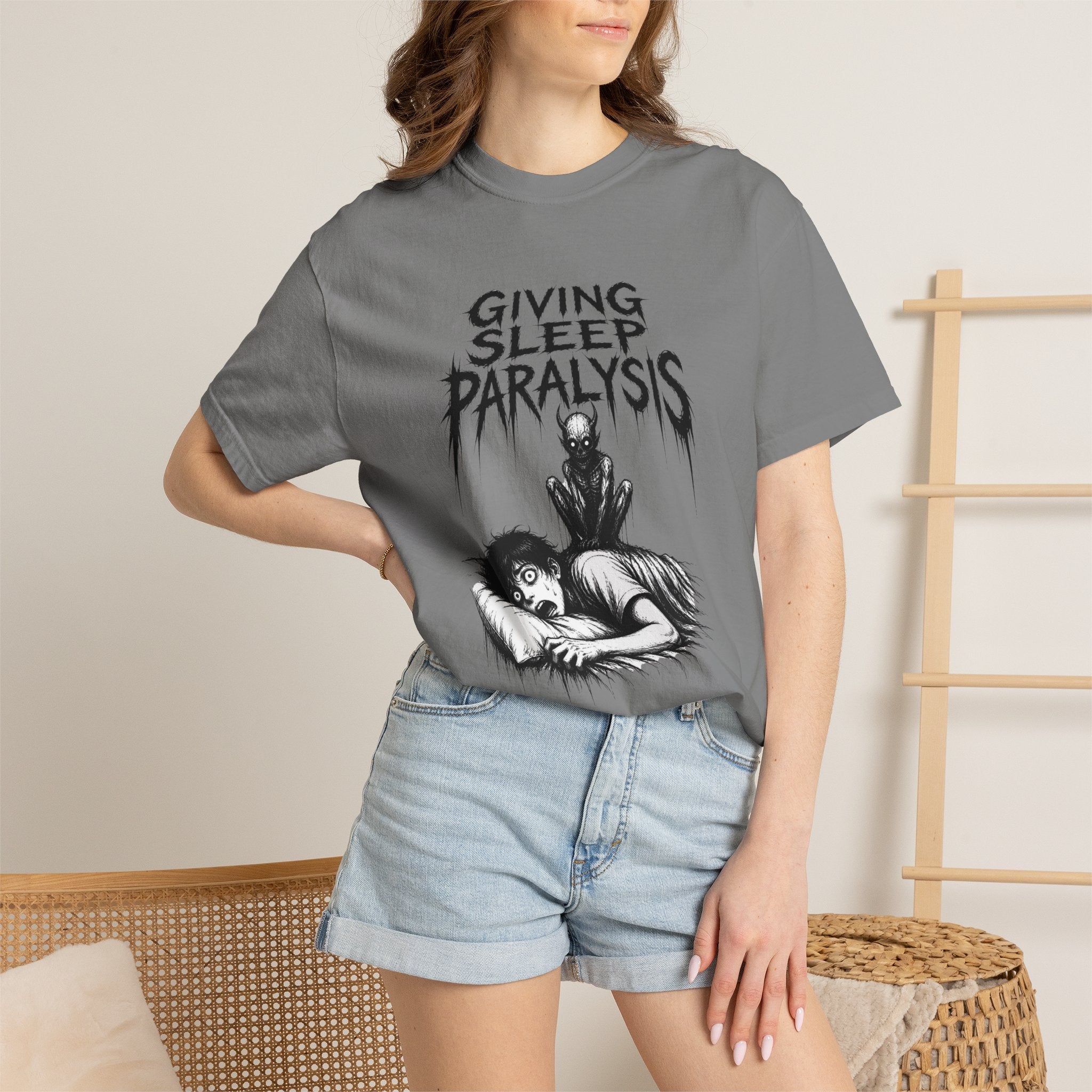 Sleep Paralysis Horror T-Shirt — "Giving Sleep Paralysis" Graphic Tee