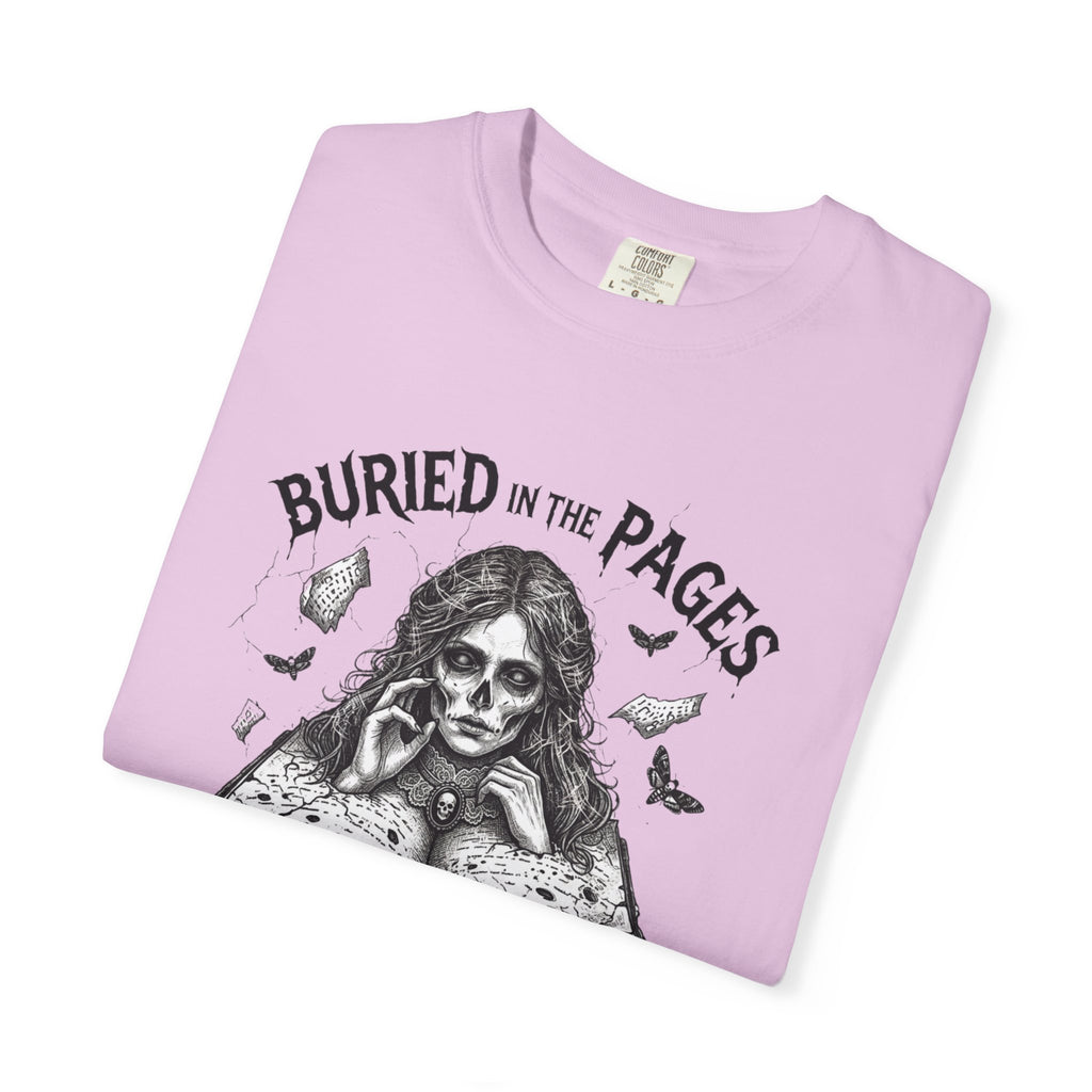 Buried in the Pages T-Shirt — Gothic Booklover Graphic Tee