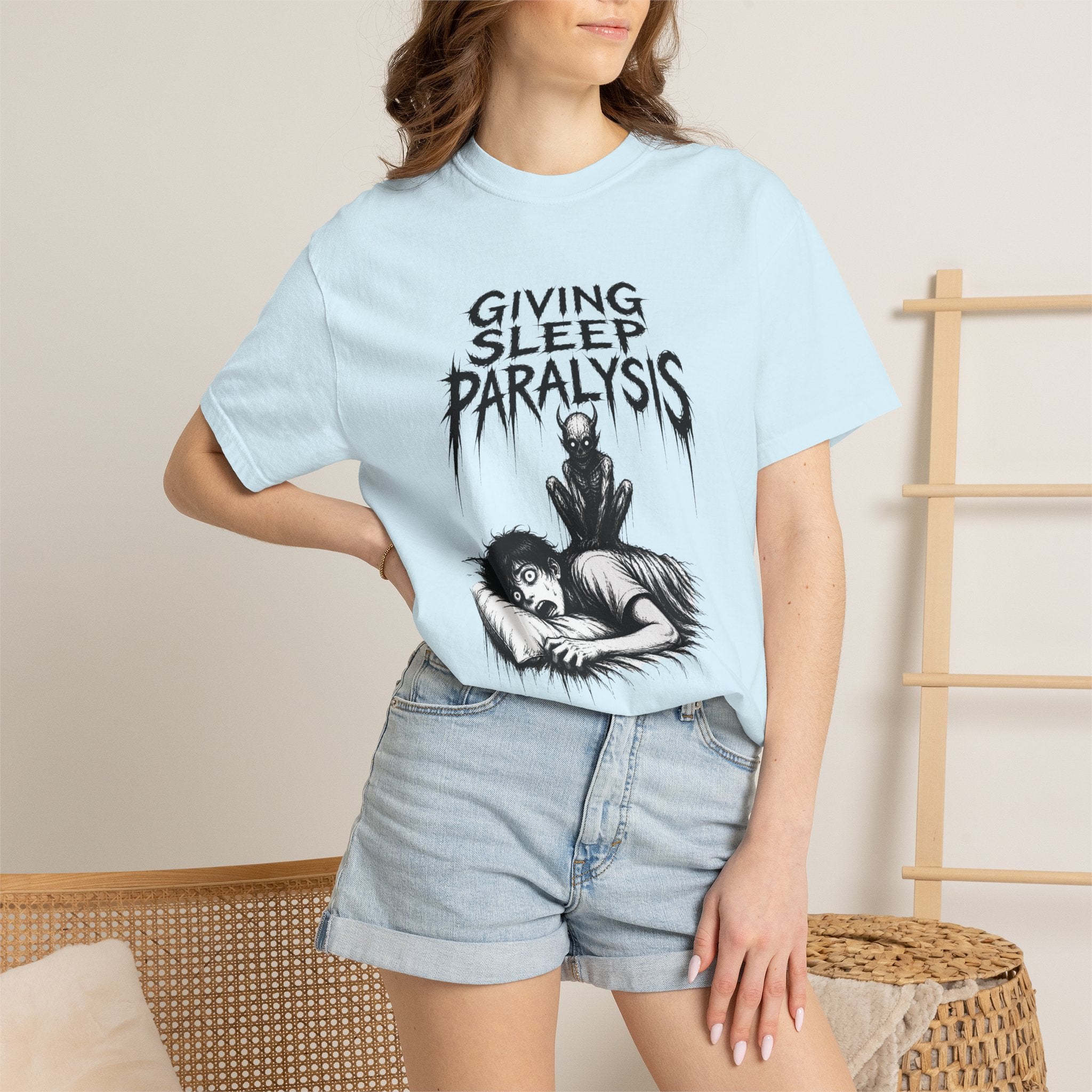 Sleep Paralysis Horror T-Shirt — "Giving Sleep Paralysis" Graphic Tee