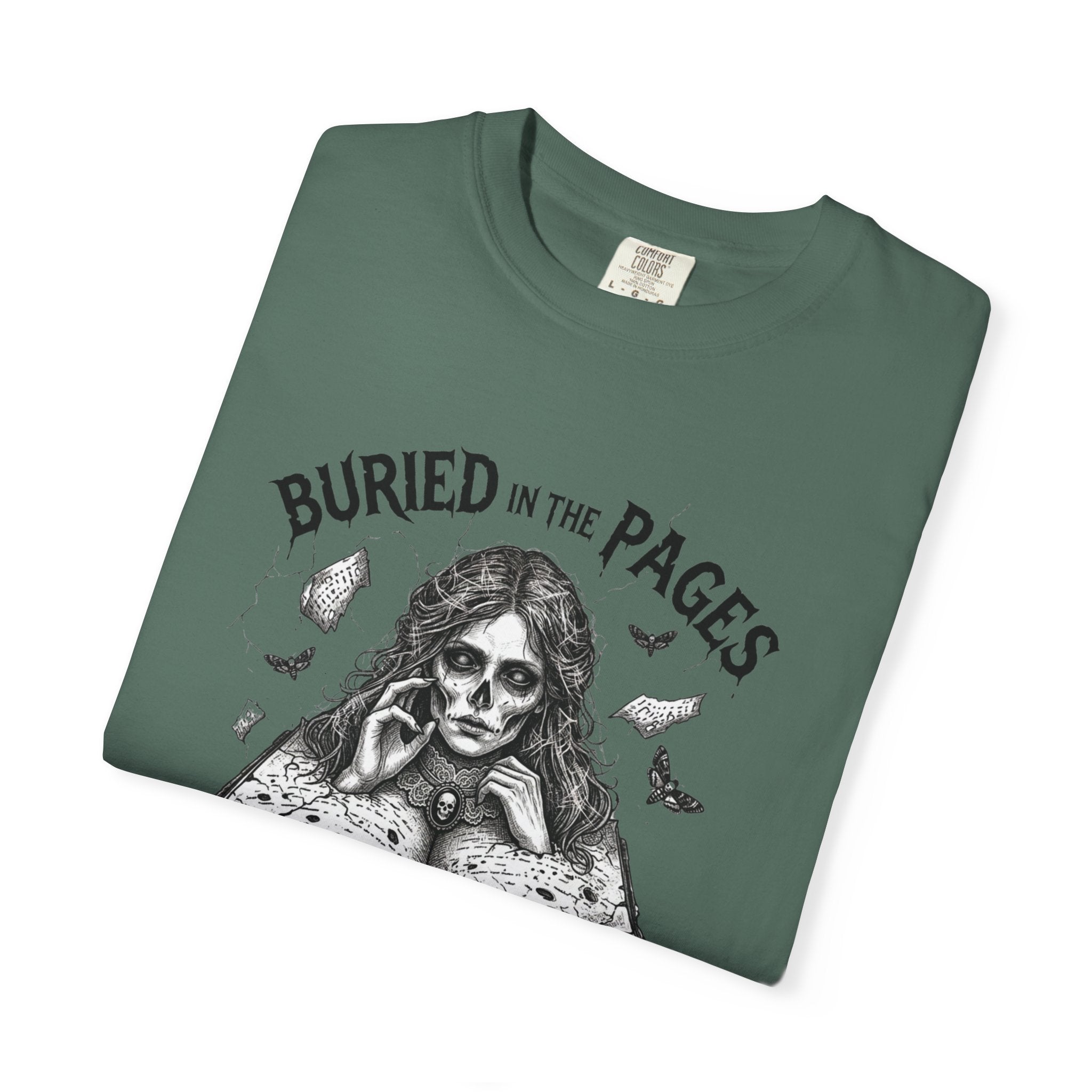 Buried in the Pages T-Shirt — Gothic Booklover Graphic Tee