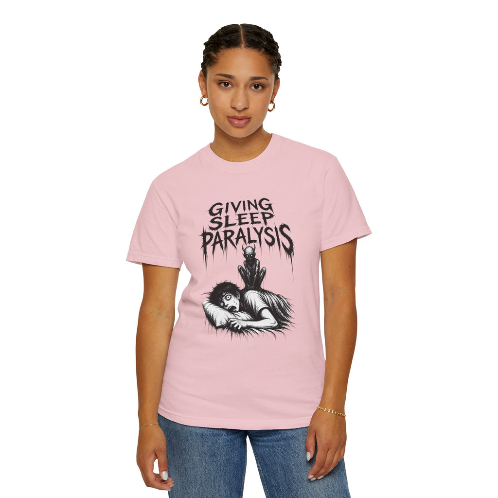 Sleep Paralysis Horror T-Shirt — "Giving Sleep Paralysis" Graphic Tee