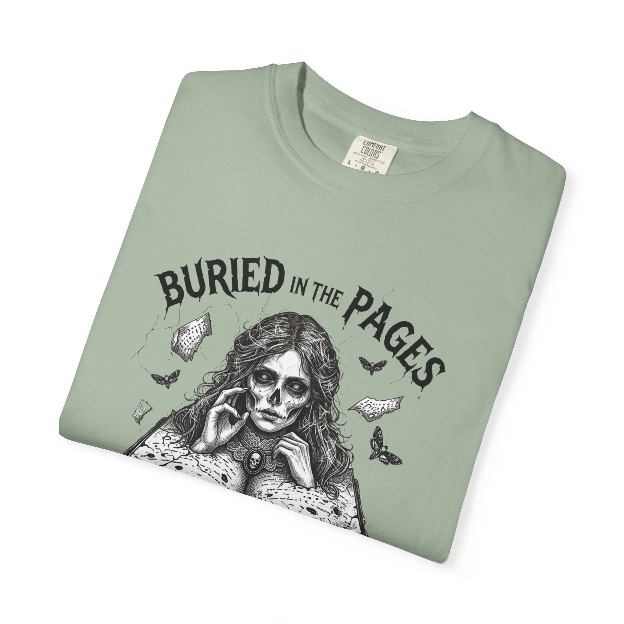 Buried in the Pages T-Shirt — Gothic Booklover Graphic Tee