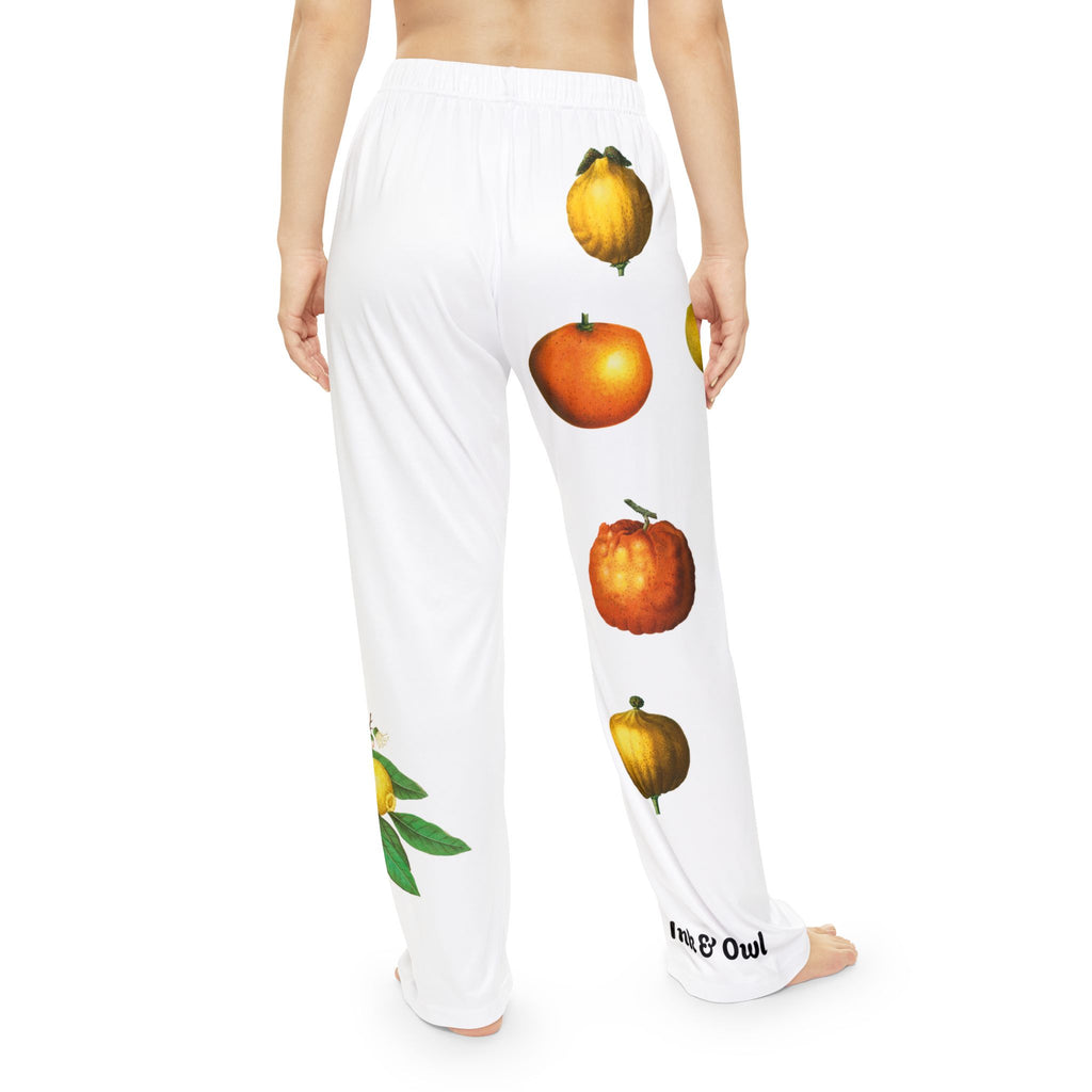Citrus Print Women's Pajama Pants — Cozy Botanical Lounge Trousers