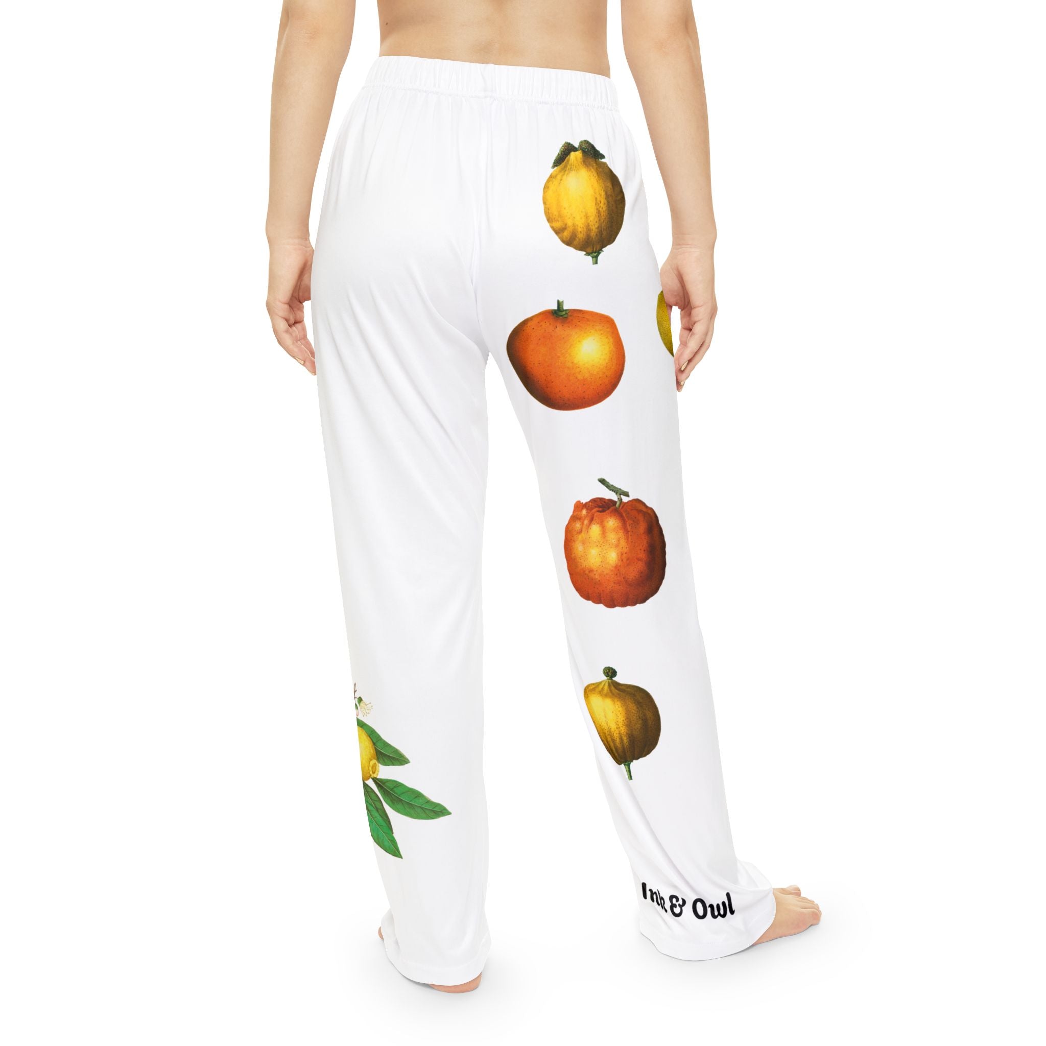 Citrus Print Women's Pajama Pants — Cozy Botanical Lounge Trousers