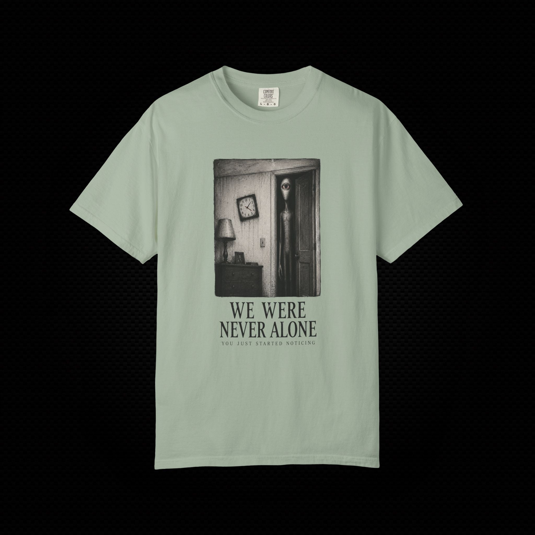 We Were Never Alone Alien Horror T-Shirt