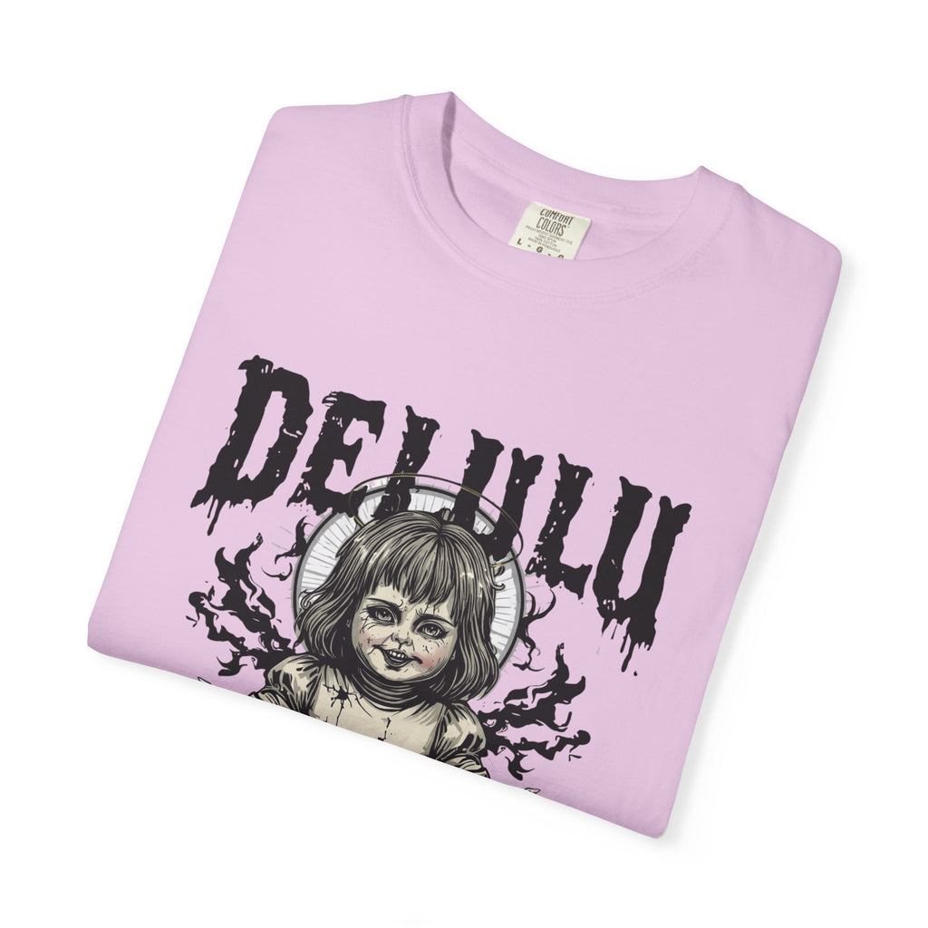 Demonic Doll Graphic T-Shirt — "Delulu But Demonic" Horror Tee