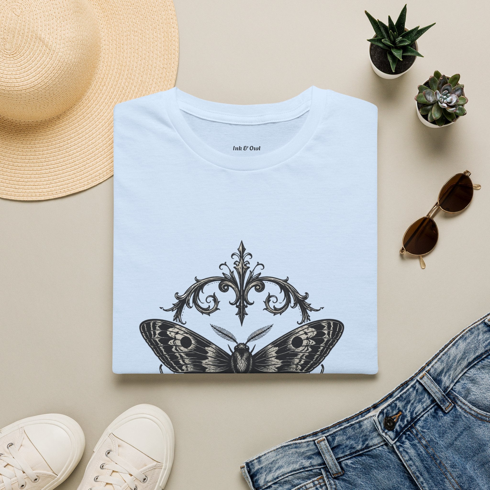 T-Shirt — Vintage Moth Ornamental Graphic Tee
