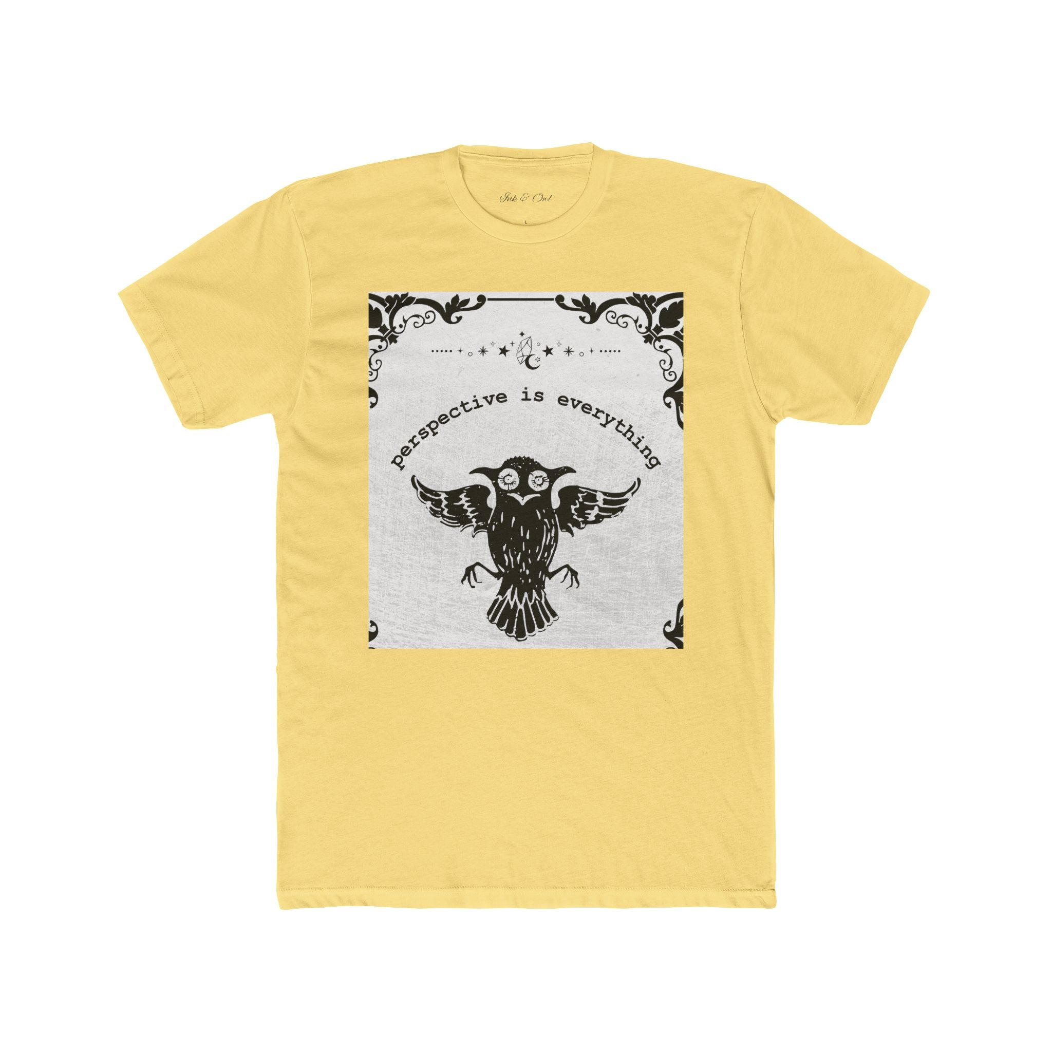 Owl Illustration Tee — “Perspective Changes Everything” Graphic T-Shirt