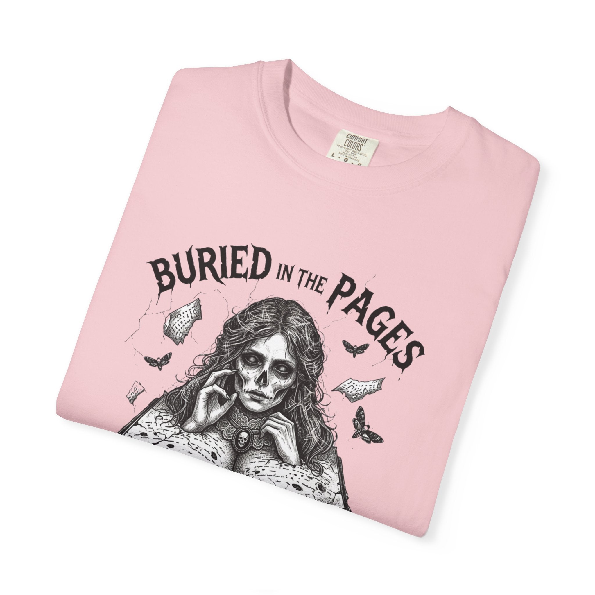 Buried in the Pages T-Shirt — Gothic Booklover Graphic Tee
