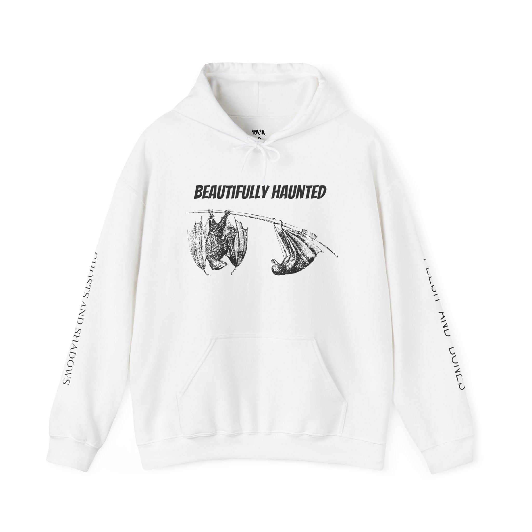 Beautifully Haunted Hoodie — 'Ink & Soul' Gothic Halloween Pullover