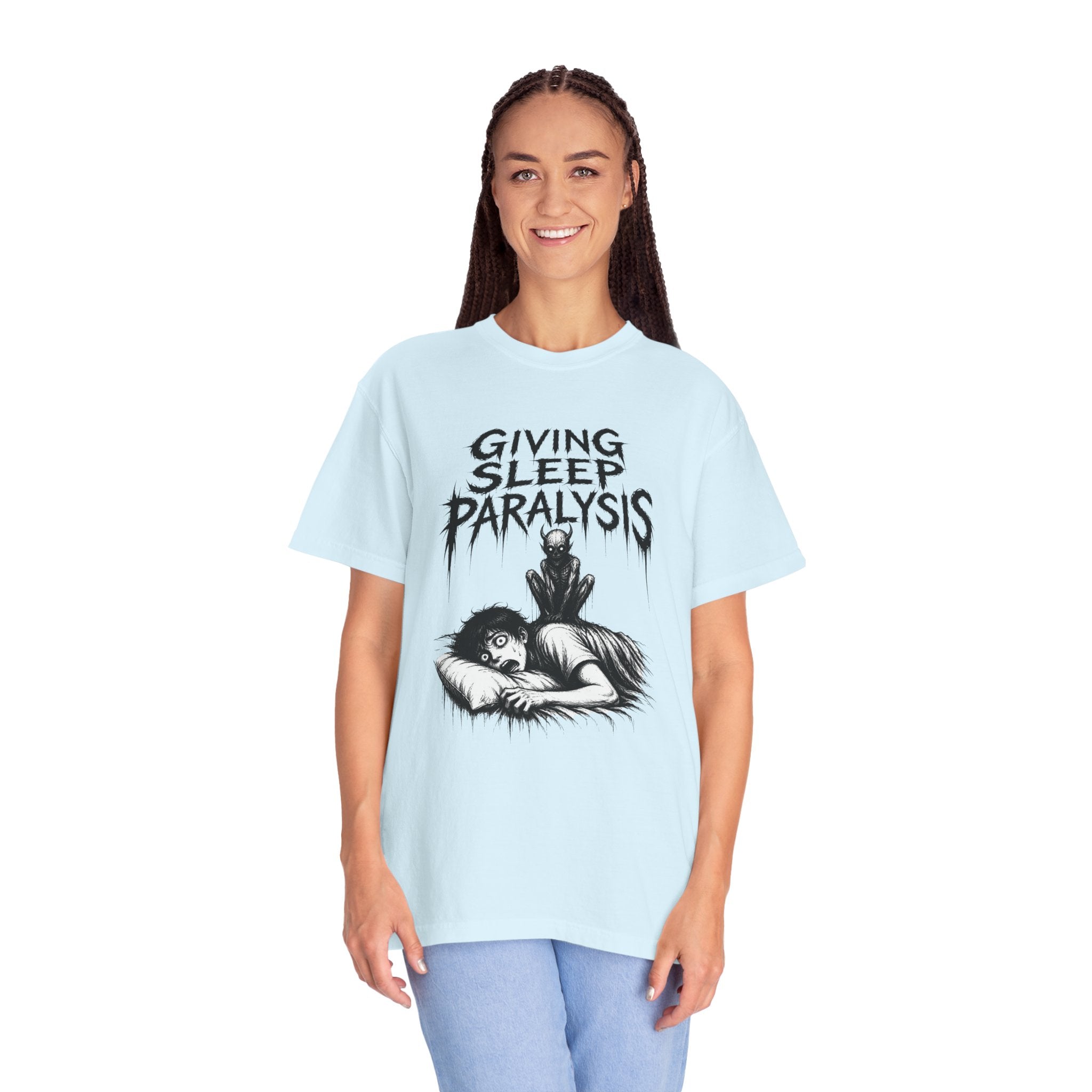 Sleep Paralysis Horror T-Shirt — "Giving Sleep Paralysis" Graphic Tee