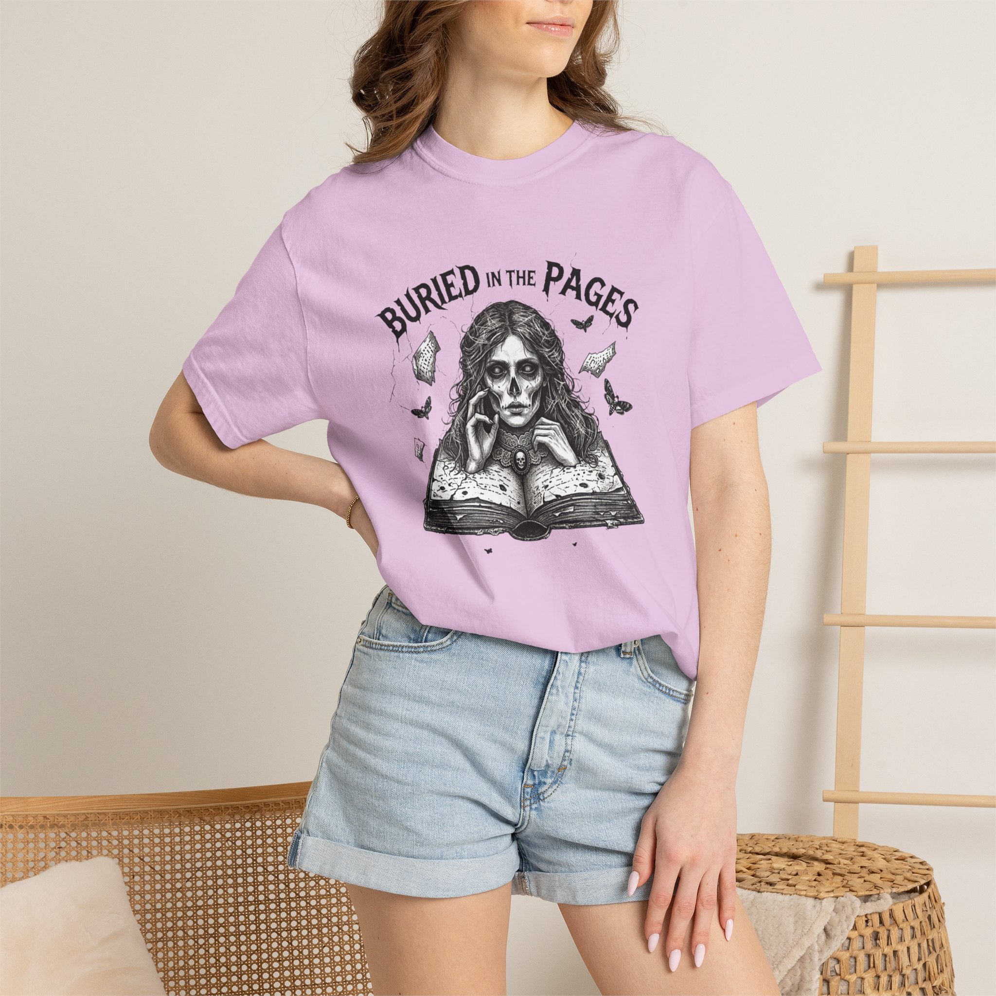 Buried in the Pages T-Shirt — Gothic Booklover Graphic Tee