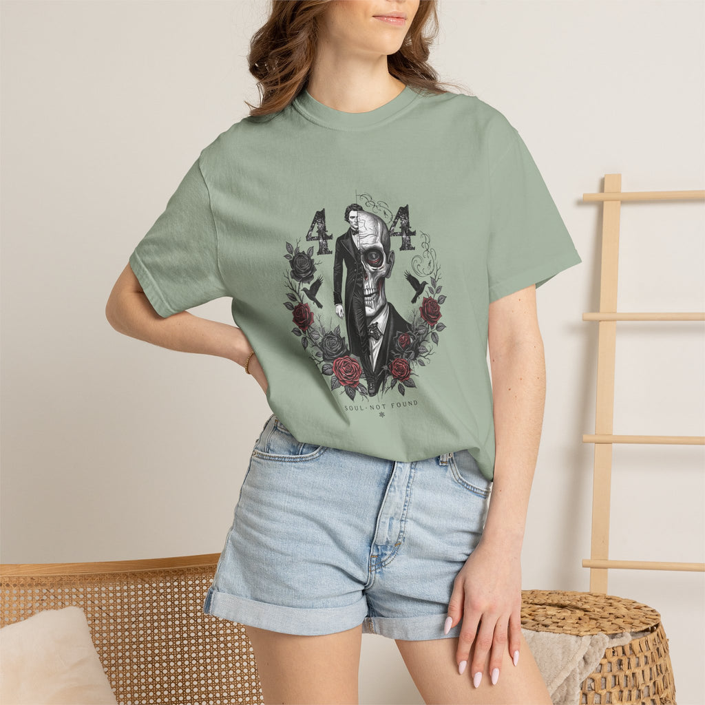 404 Coded Soul Not Found Gothic T-Shirt – Victorian Zombie Horror Graphic Tee