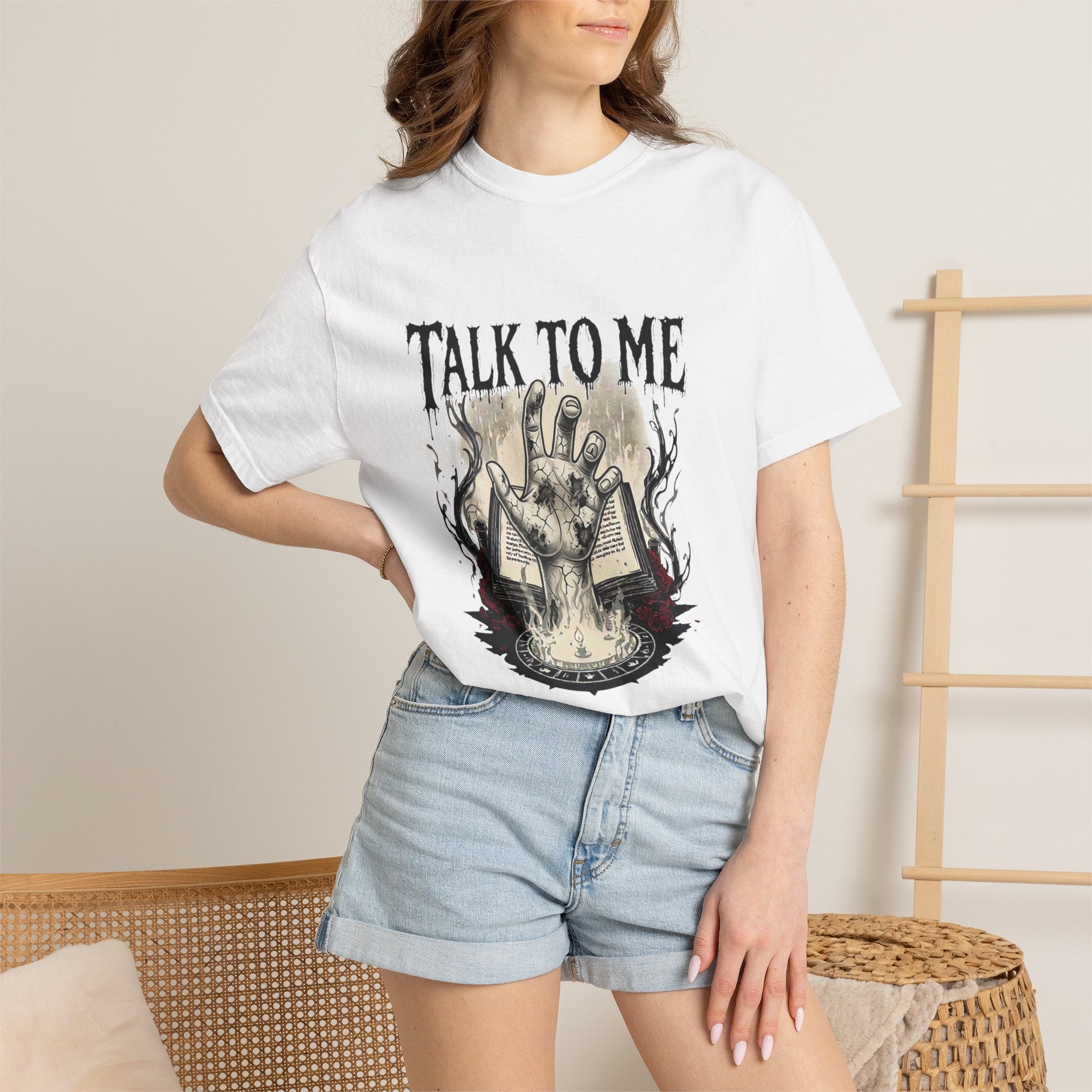 Talk To Me Occult T-Shirt — Haunted Ouija Hand Graphic Tee