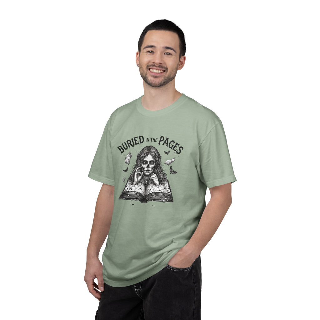 Buried in the Pages T-Shirt — Gothic Booklover Graphic Tee
