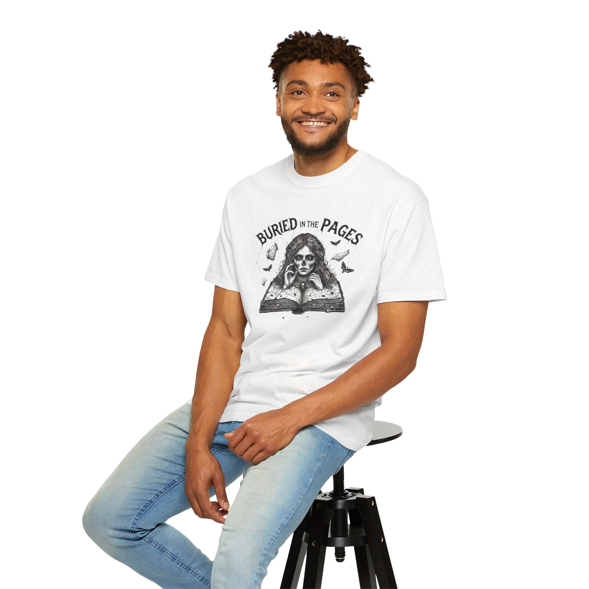 Buried in the Pages T-Shirt — Gothic Booklover Graphic Tee