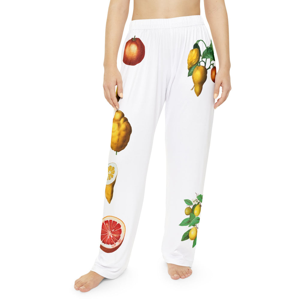 Citrus Print Women's Pajama Pants — Cozy Botanical Lounge Trousers