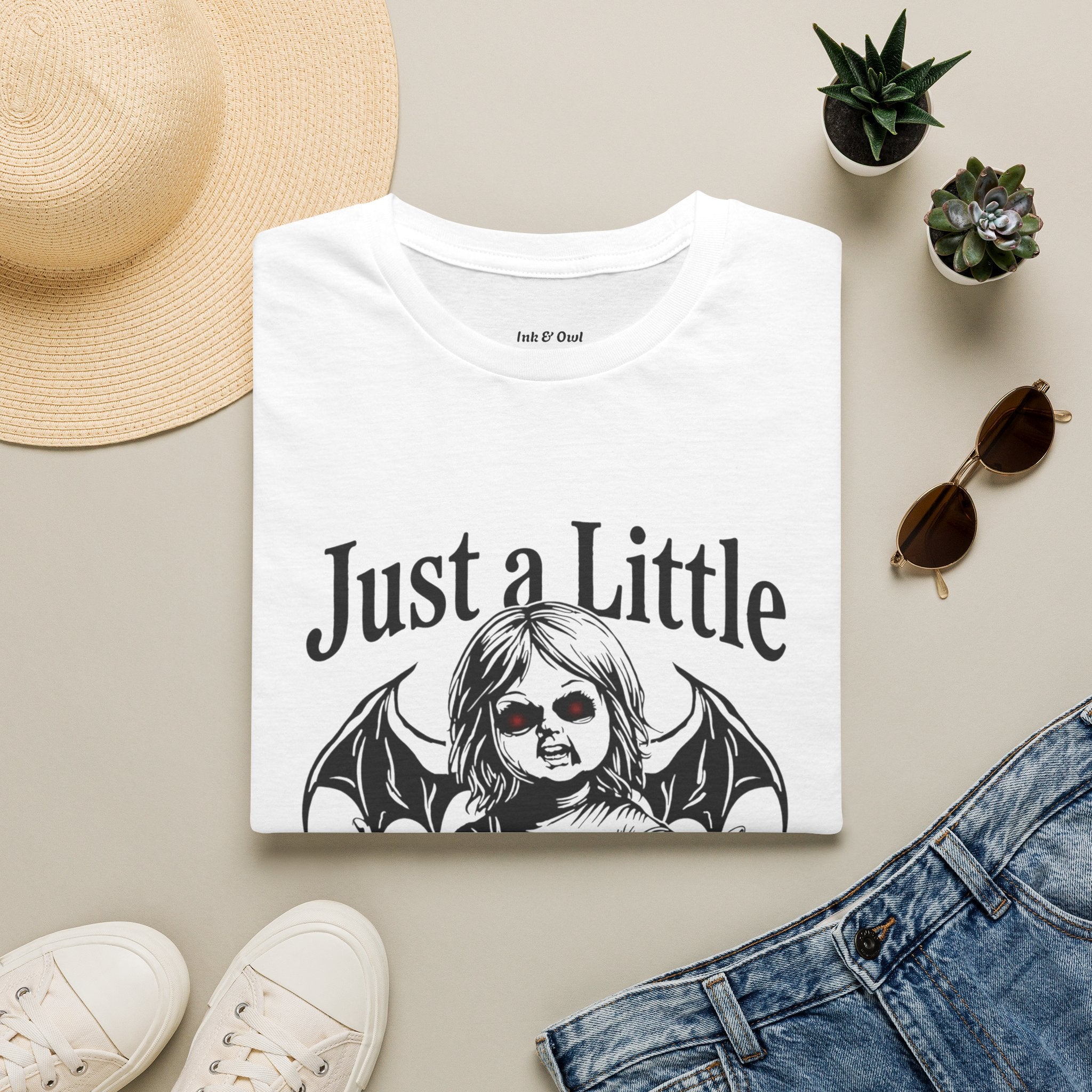 Just a Little Possessed T-Shirt — Gothic Horror Doll Graphic Tee