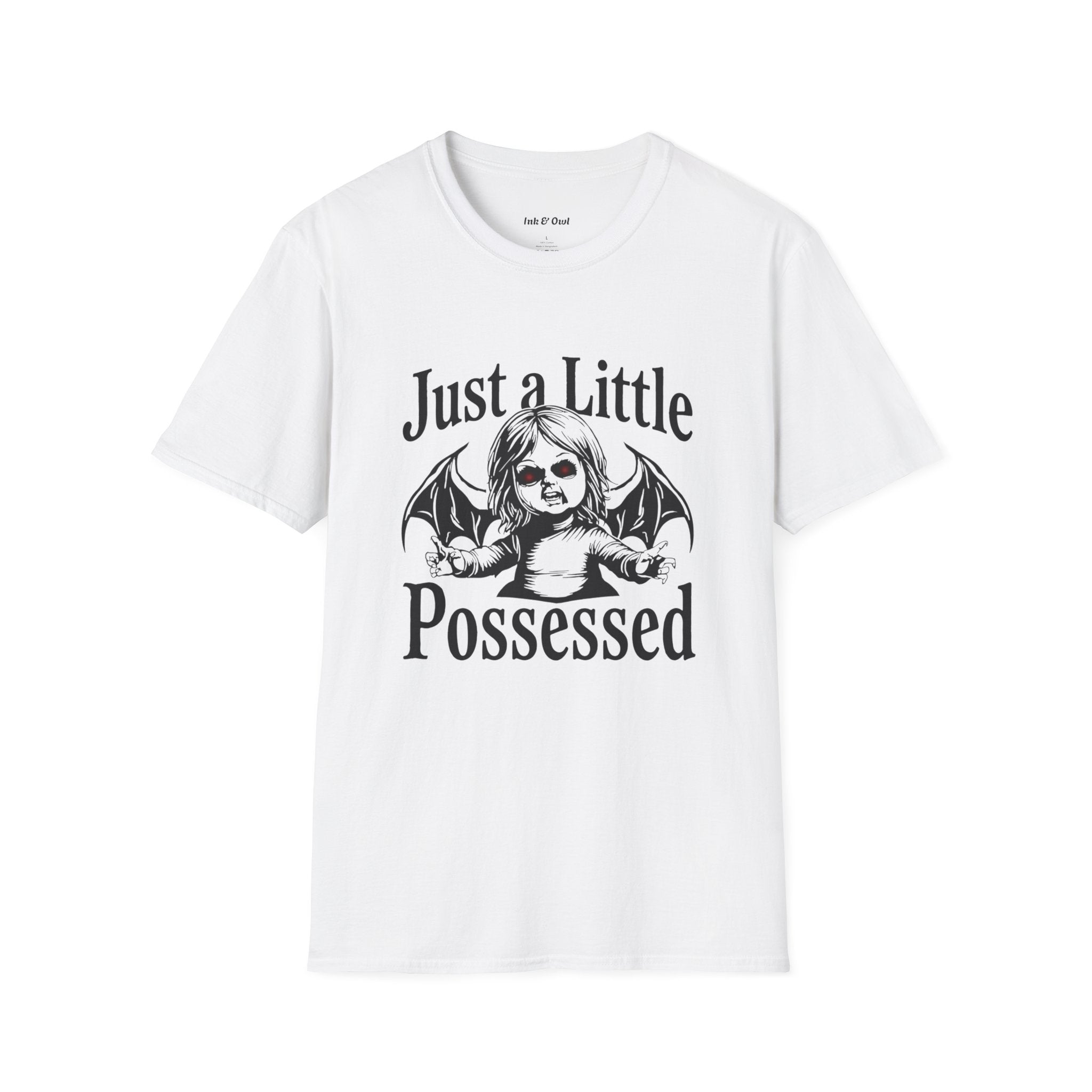 Just a Little Possessed T-Shirt — Gothic Horror Doll Graphic Tee