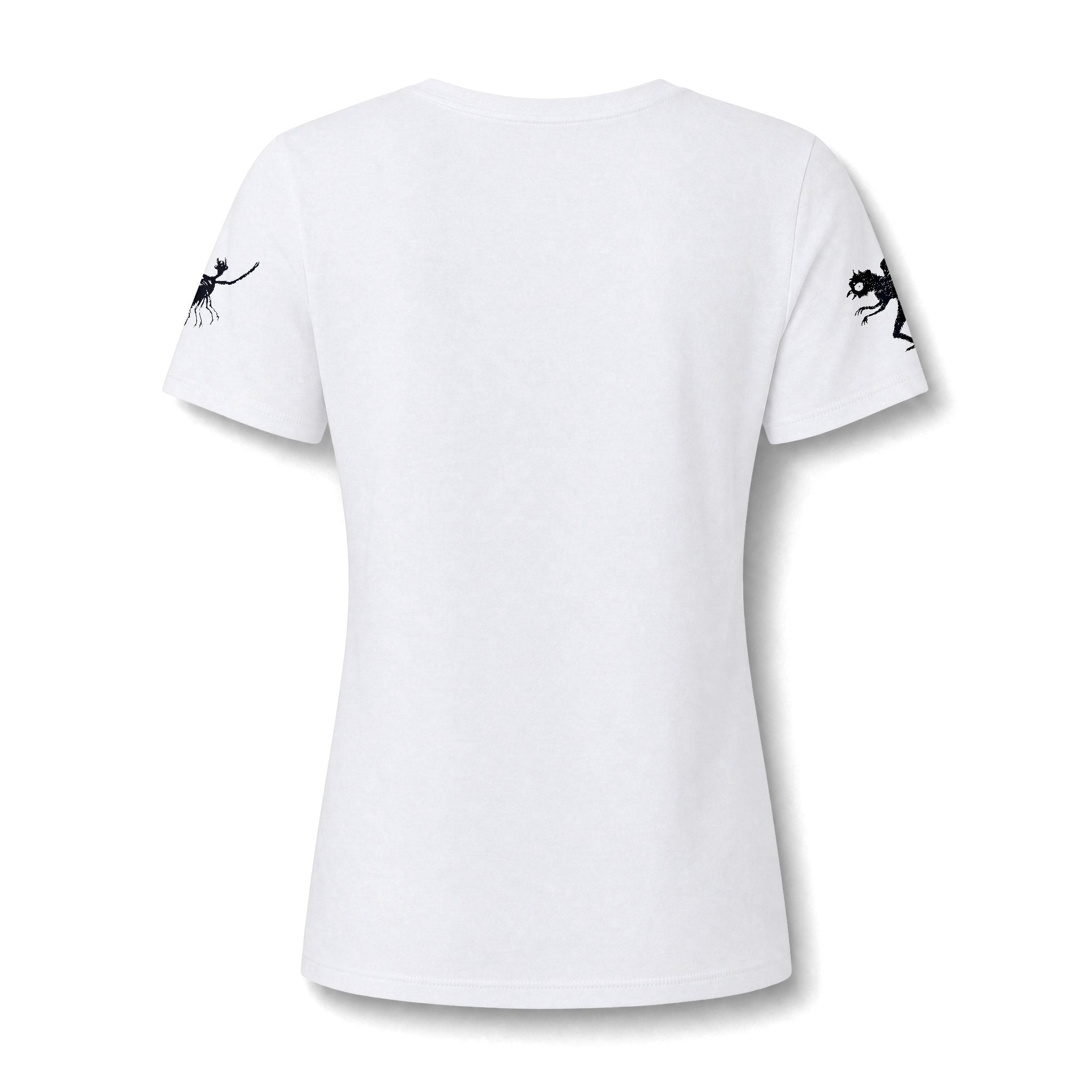 Women's V‑Neck Tee — Black Spooky Cat Silhouette Shirt