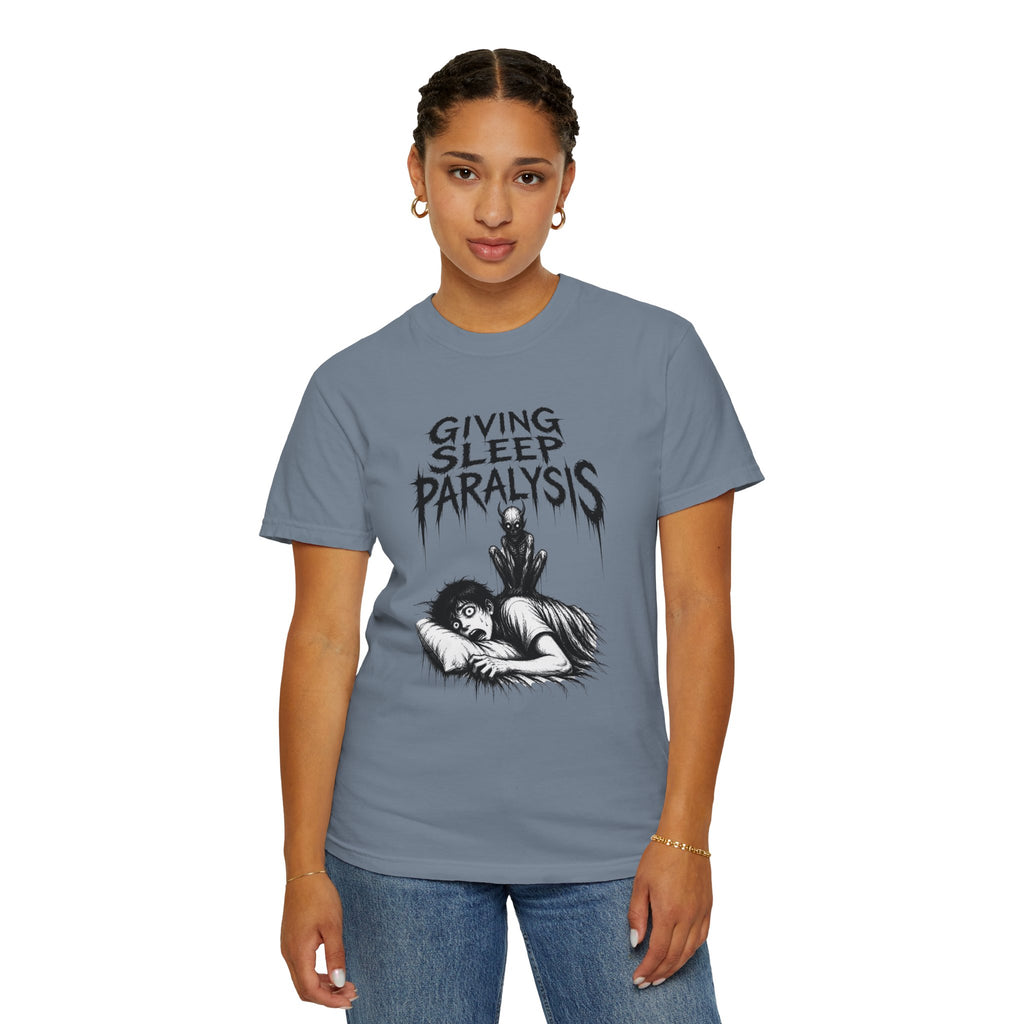 Sleep Paralysis Horror T-Shirt — "Giving Sleep Paralysis" Graphic Tee