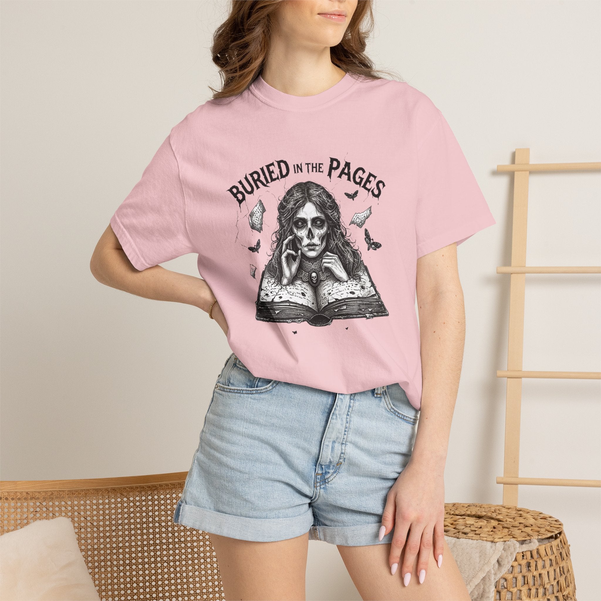 Buried in the Pages T-Shirt — Gothic Booklover Graphic Tee