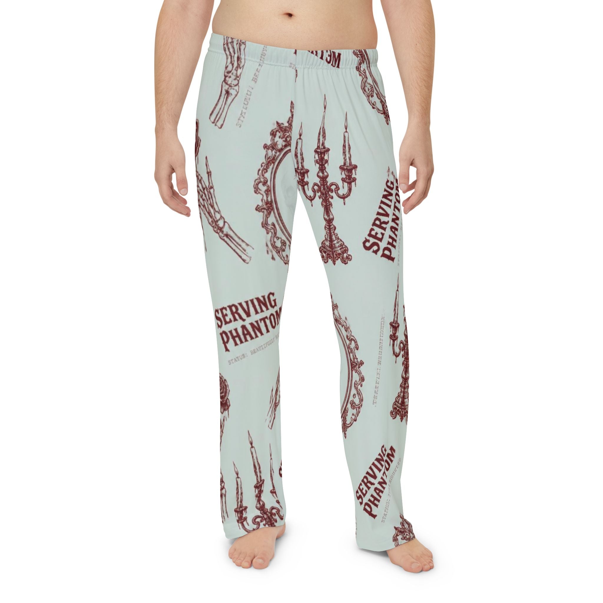 Serving Phantom Parlor Pajama Pants — Vintage Mirror & Candelabra All-Over Print