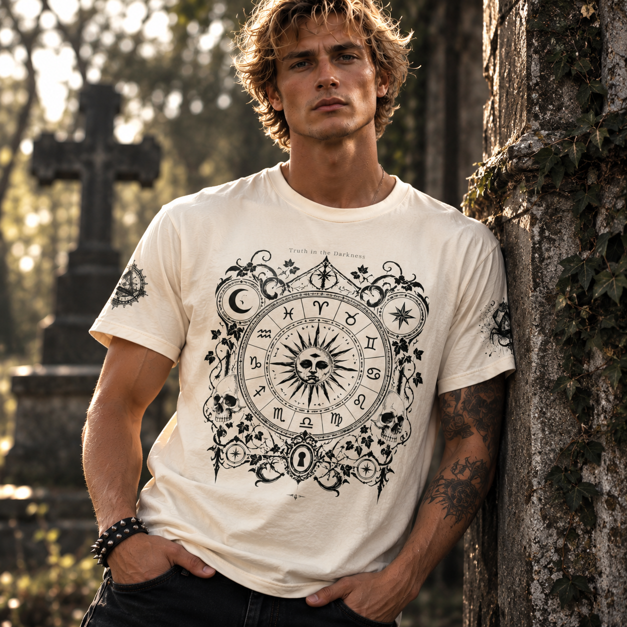 Truth in the Darkness Celestial Zodiac Tee