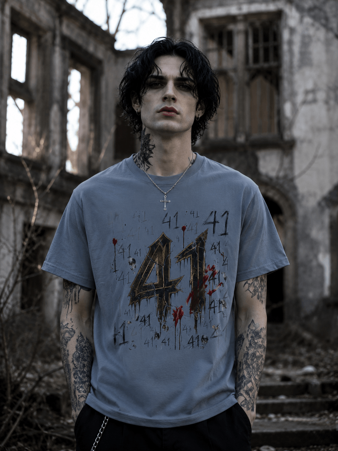 41 Graphic T-Shirt Distressed Number Tee