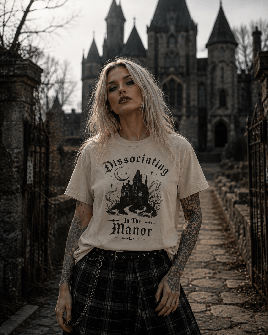 Dissociating in the Manor Gothic T-Shirt