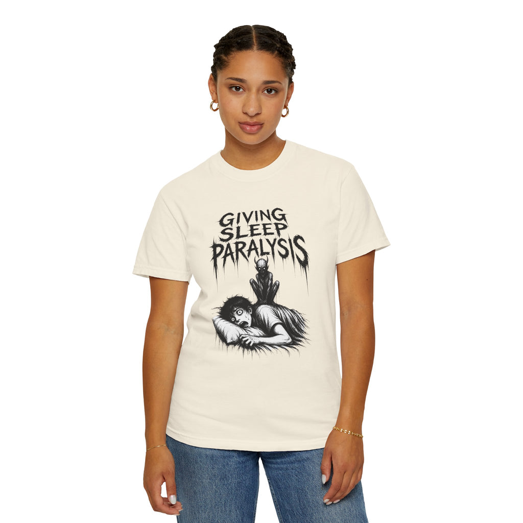 Sleep Paralysis Horror T-Shirt — "Giving Sleep Paralysis" Graphic Tee
