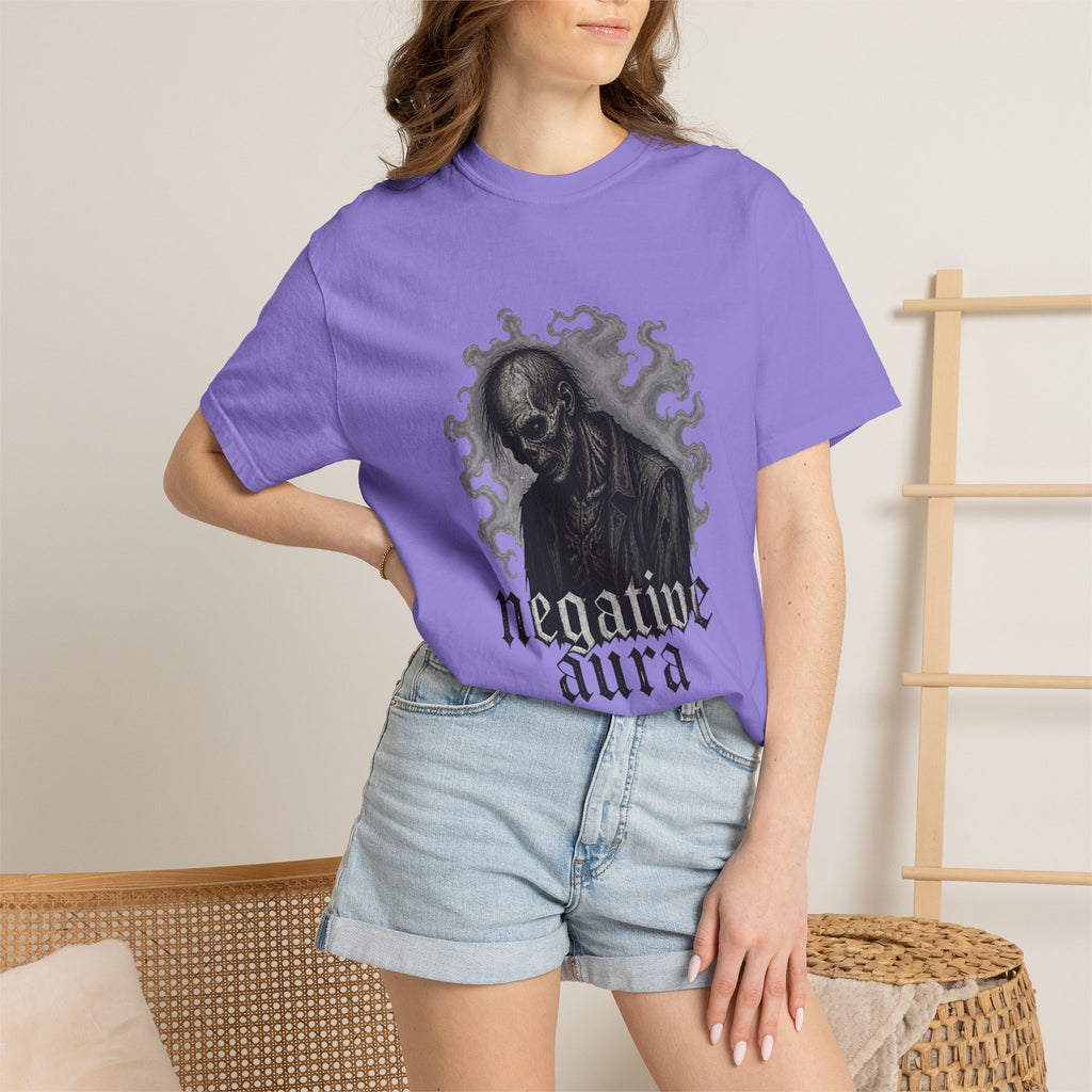 Graphic T-Shirt — "Negative Aura" Skeleton Gothic Tee