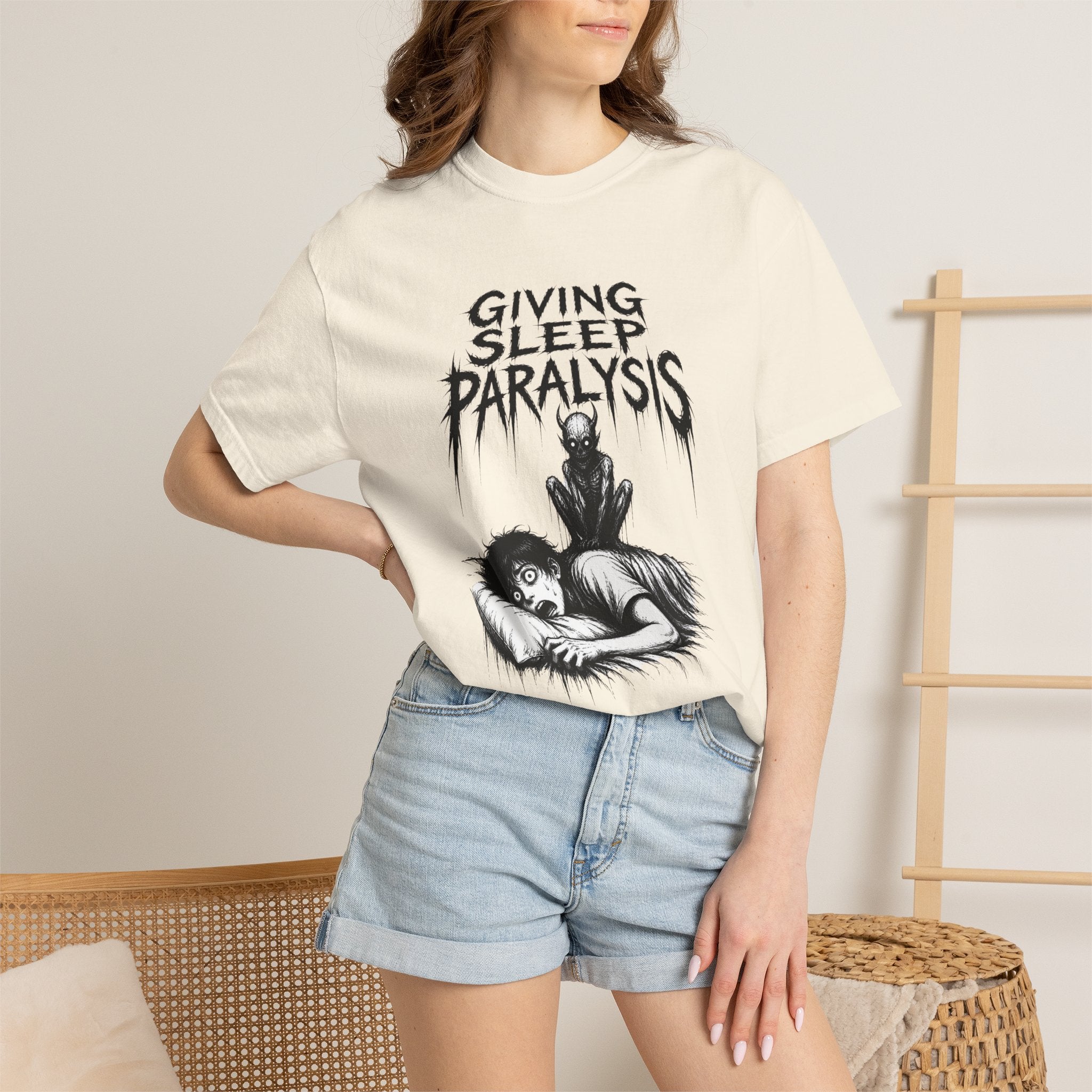Sleep Paralysis Horror T-Shirt — "Giving Sleep Paralysis" Graphic Tee
