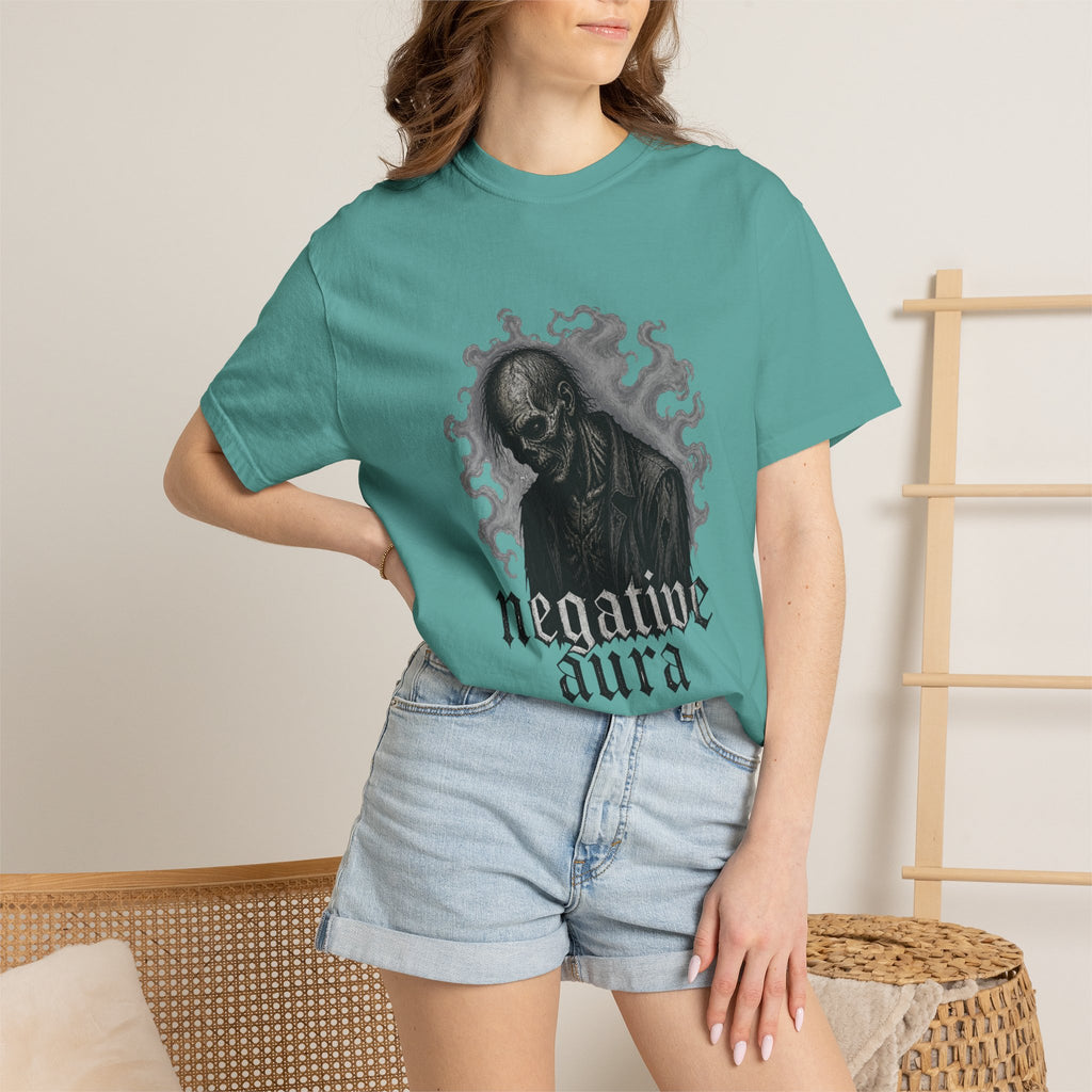 Graphic T-Shirt — "Negative Aura" Skeleton Gothic Tee