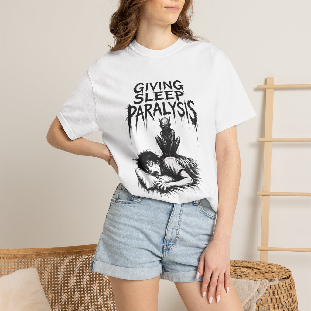Sleep Paralysis Horror T-Shirt — "Giving Sleep Paralysis" Graphic Tee