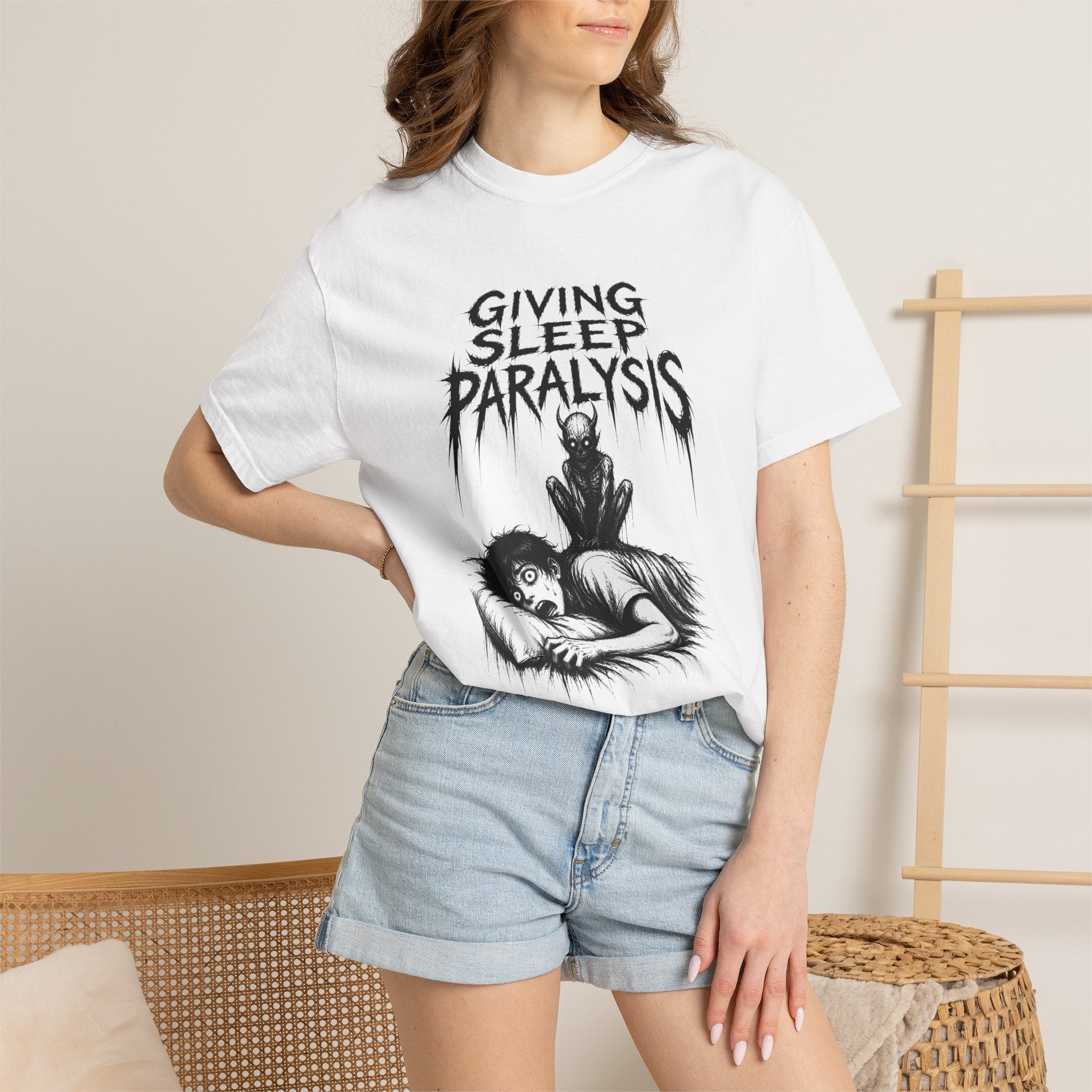 Sleep Paralysis Horror T-Shirt — "Giving Sleep Paralysis" Graphic Tee