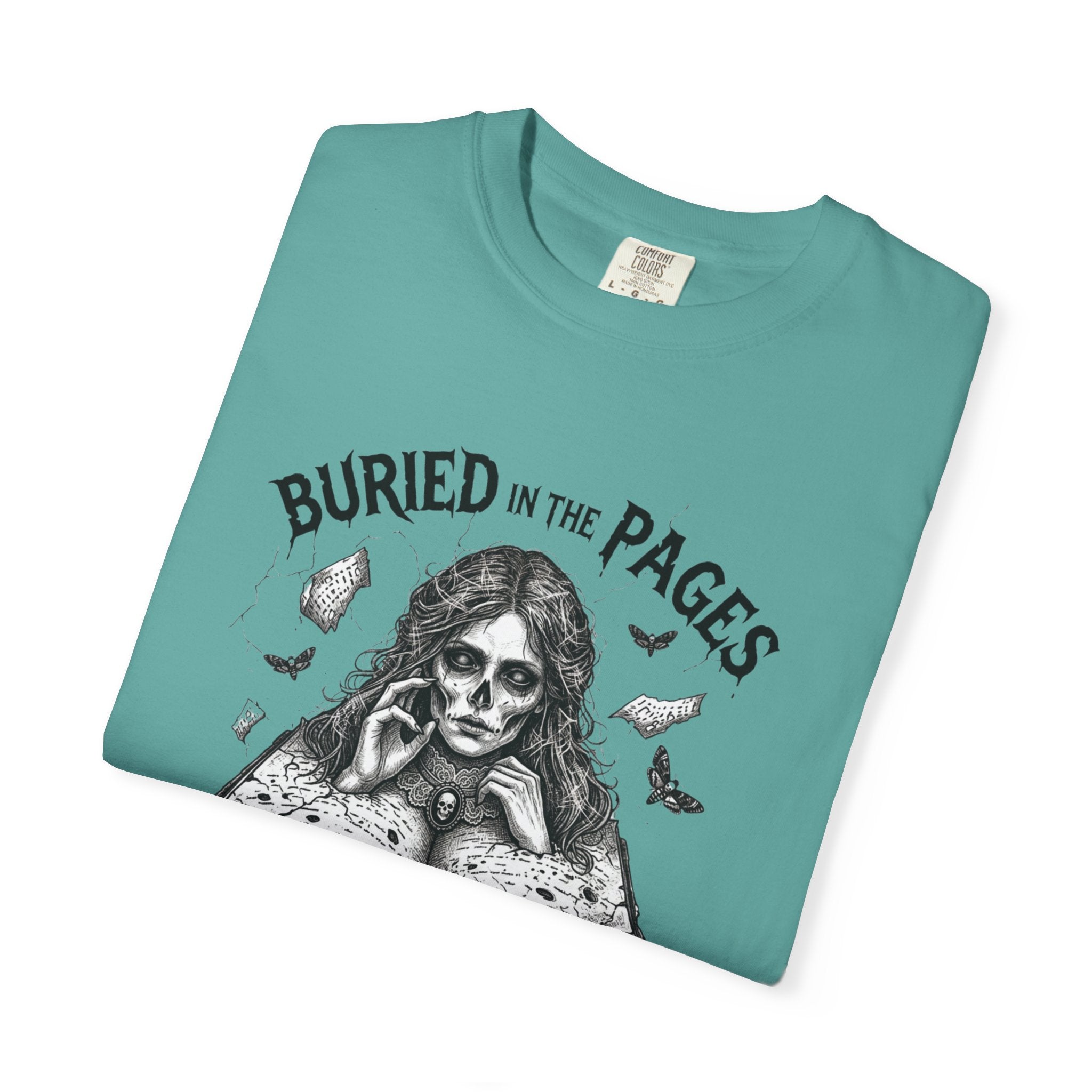 Buried in the Pages T-Shirt — Gothic Booklover Graphic Tee