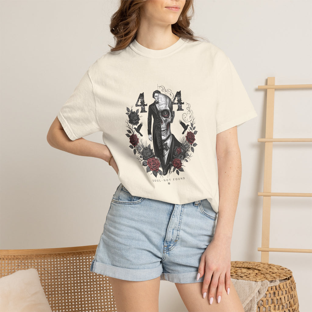 404 Coded Soul Not Found Gothic T-Shirt – Victorian Zombie Horror Graphic Tee