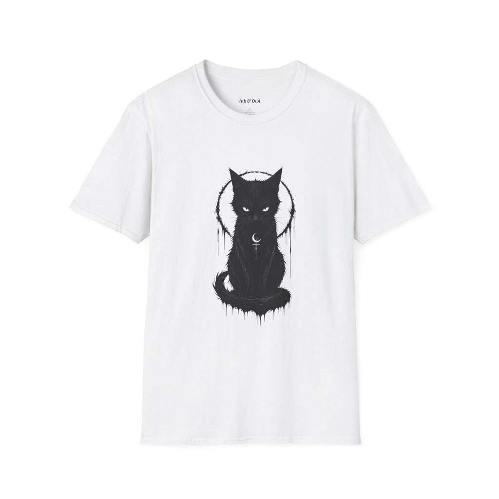 Mystic Black Cat T-Shirt — Crescent Moon Witchy Graphic Tee