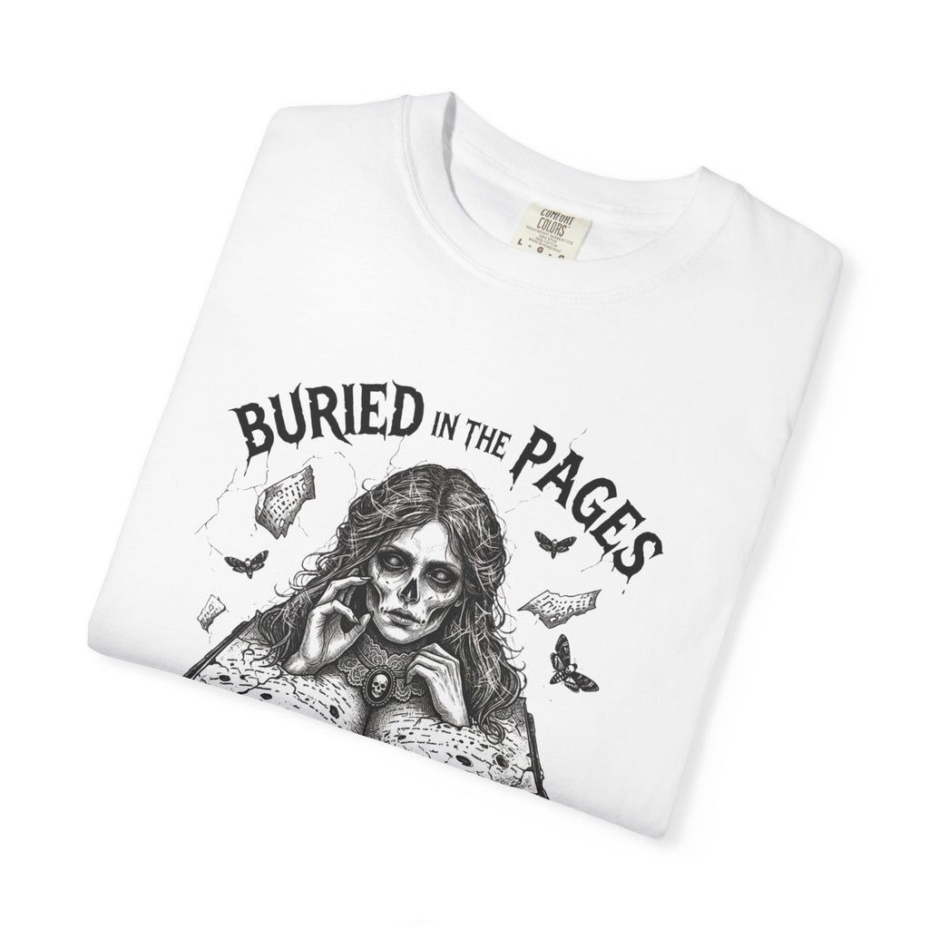 Buried in the Pages T-Shirt — Gothic Booklover Graphic Tee