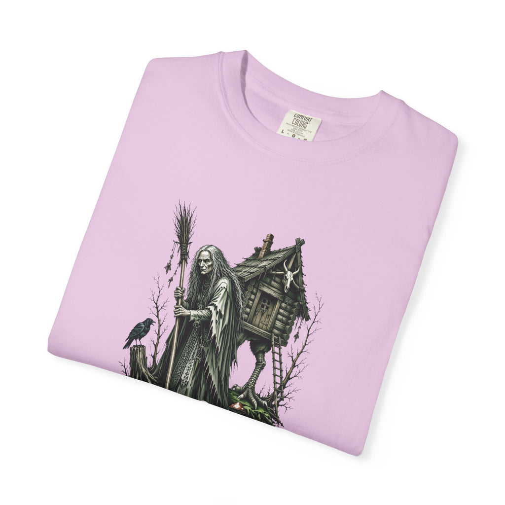 Baba Yaga Graphic T-Shirt — Slavic Folklore Witch Illustration