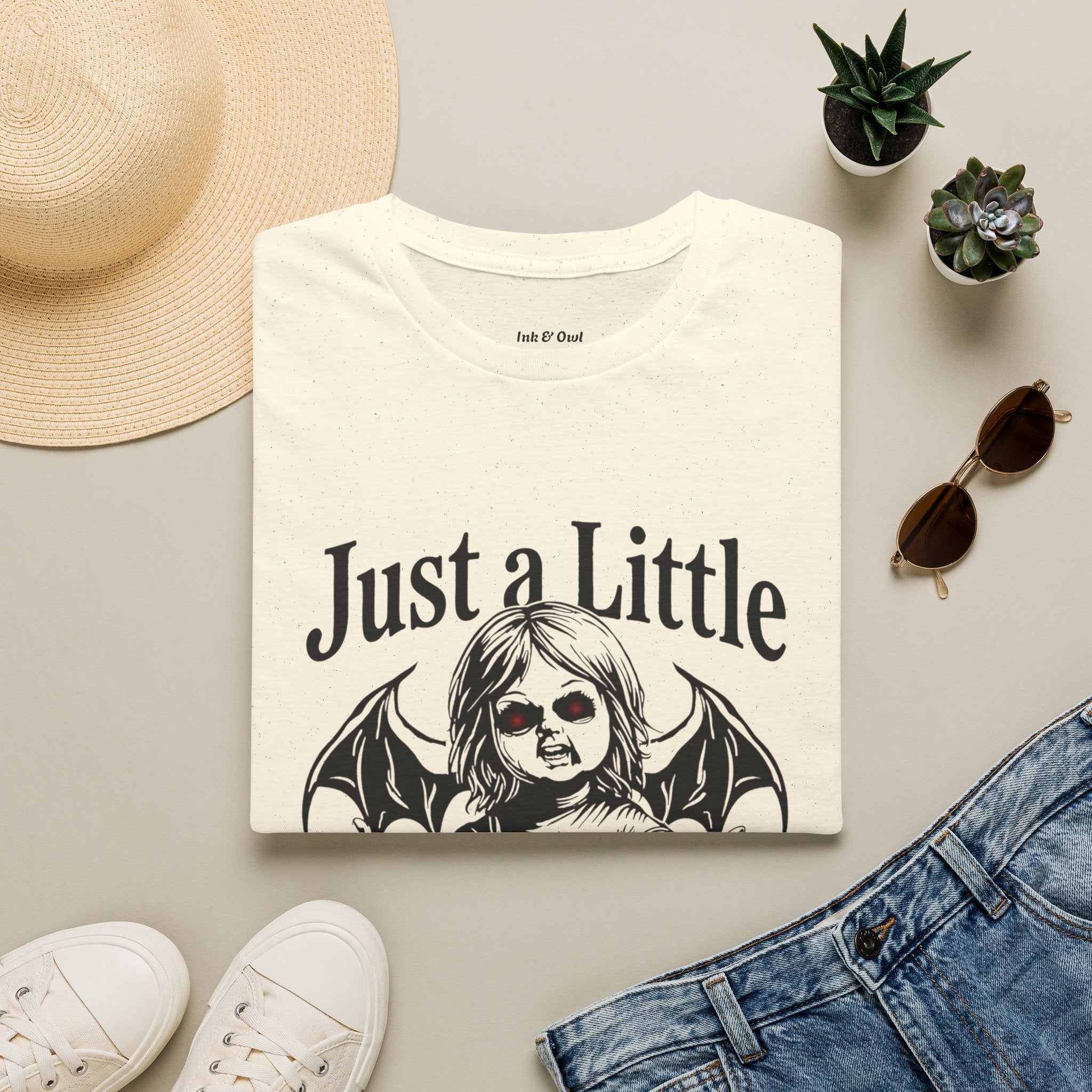 Just a Little Possessed T-Shirt — Gothic Horror Doll Graphic Tee