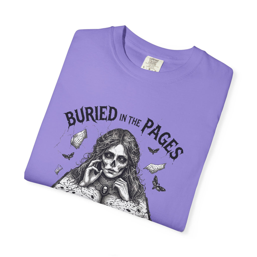 Buried in the Pages T-Shirt — Gothic Booklover Graphic Tee