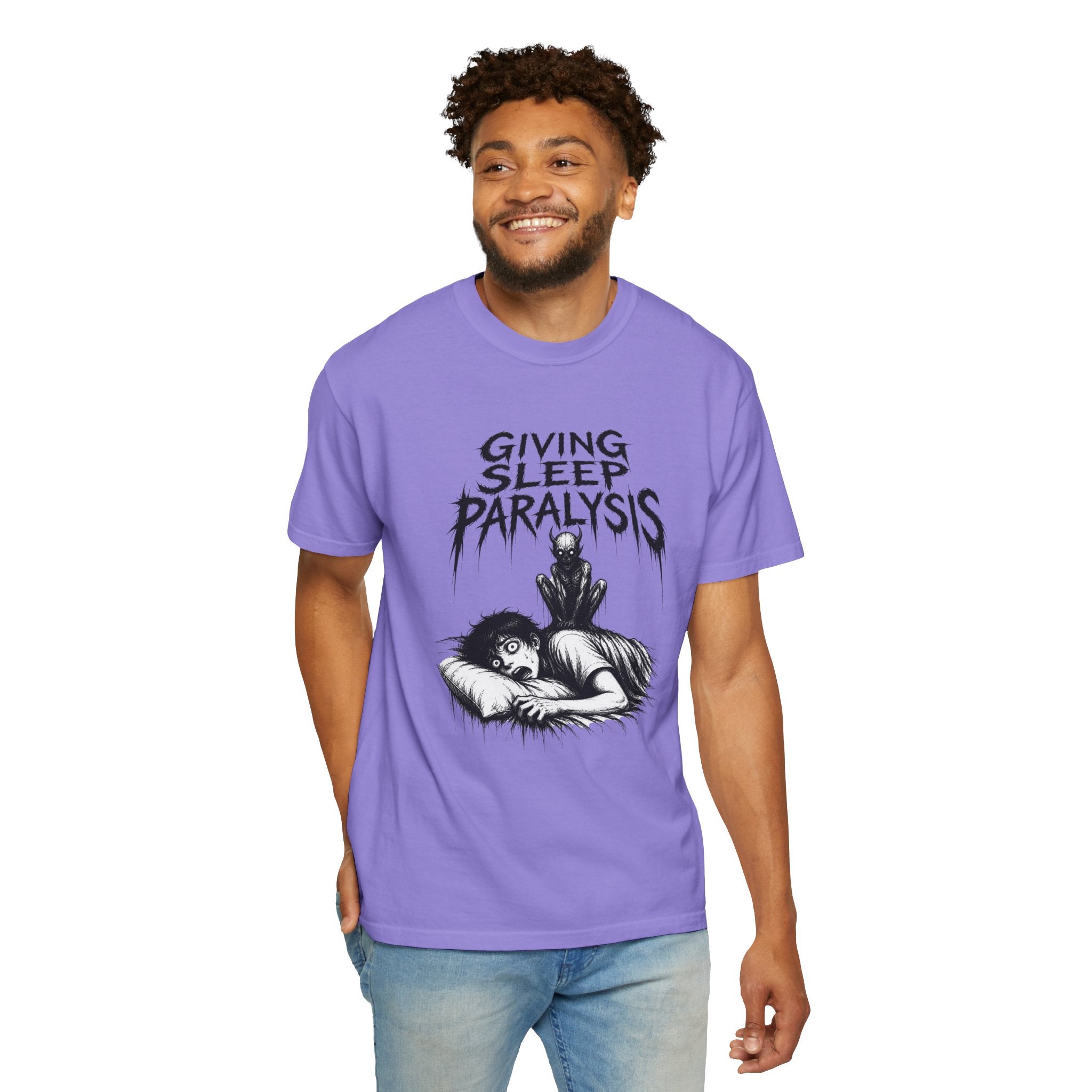 Sleep Paralysis Horror T-Shirt — "Giving Sleep Paralysis" Graphic Tee