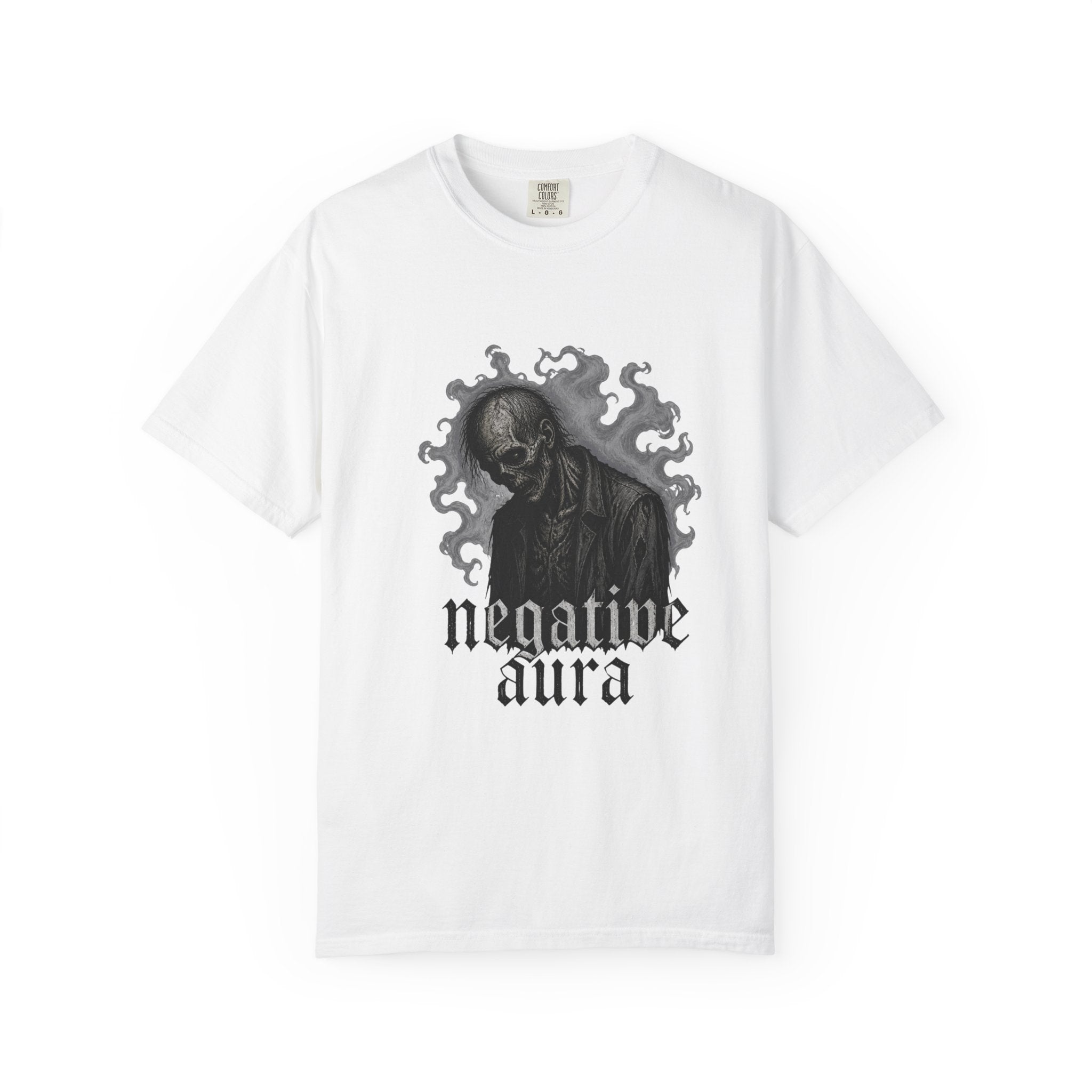 Graphic T-Shirt — "Negative Aura" Skeleton Gothic Tee