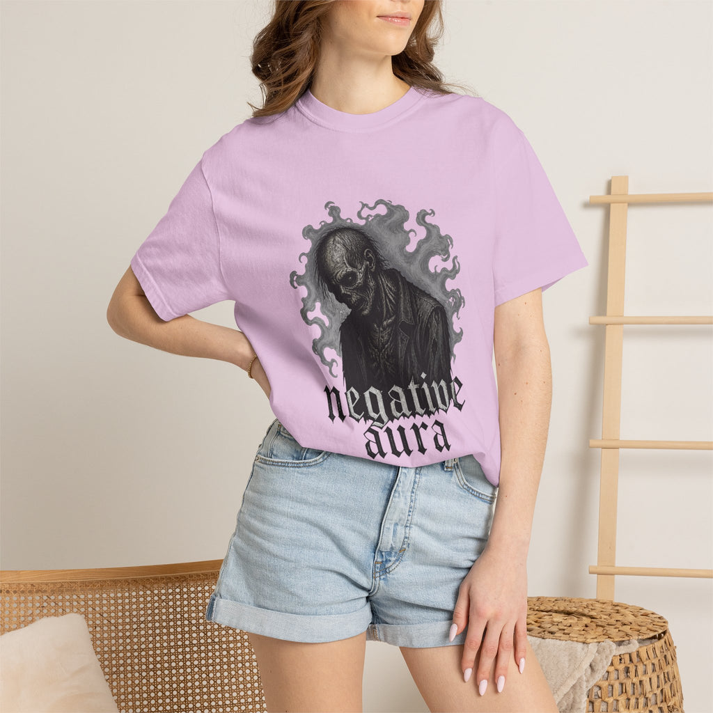 Graphic T-Shirt — "Negative Aura" Skeleton Gothic Tee