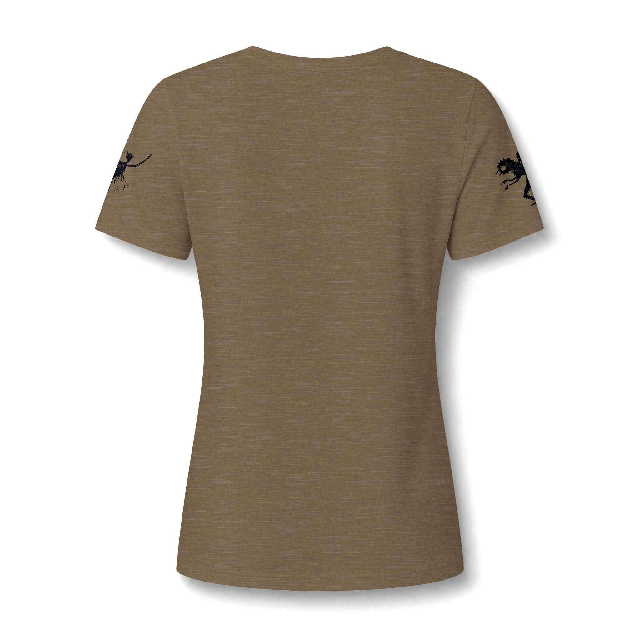 Women's V‑Neck Tee — Black Spooky Cat Silhouette Shirt