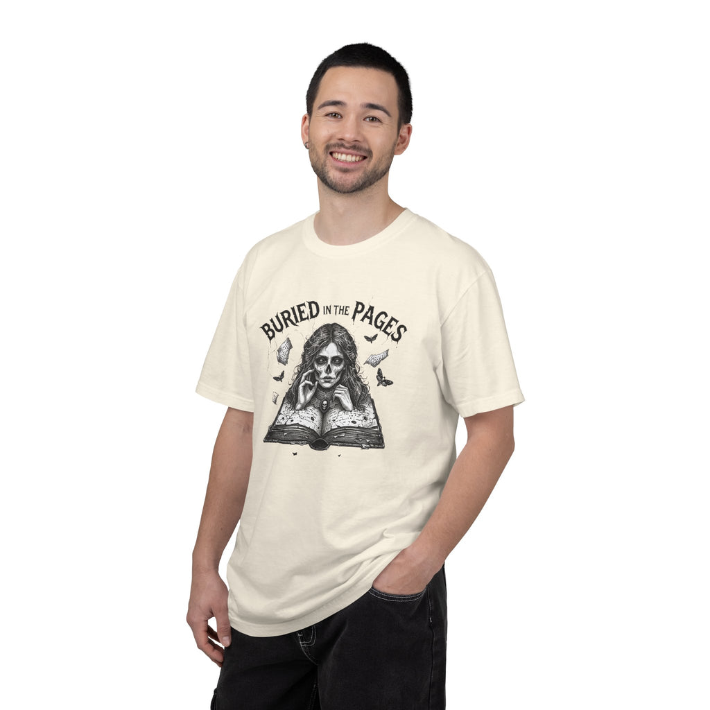 Buried in the Pages T-Shirt — Gothic Booklover Graphic Tee